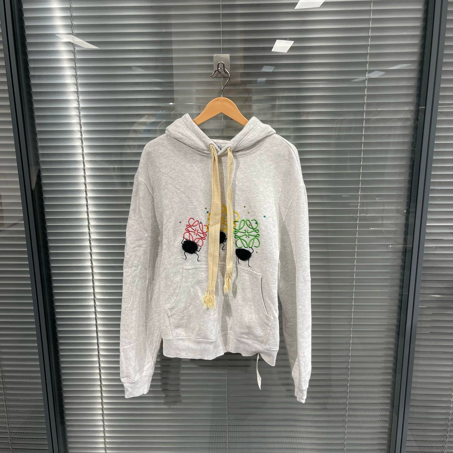 Loewe Gray Hoodie with Colorful Embroidered Pom-Pom Designs Size US L / EU 52-54 / 3 - 1 Thumbnail