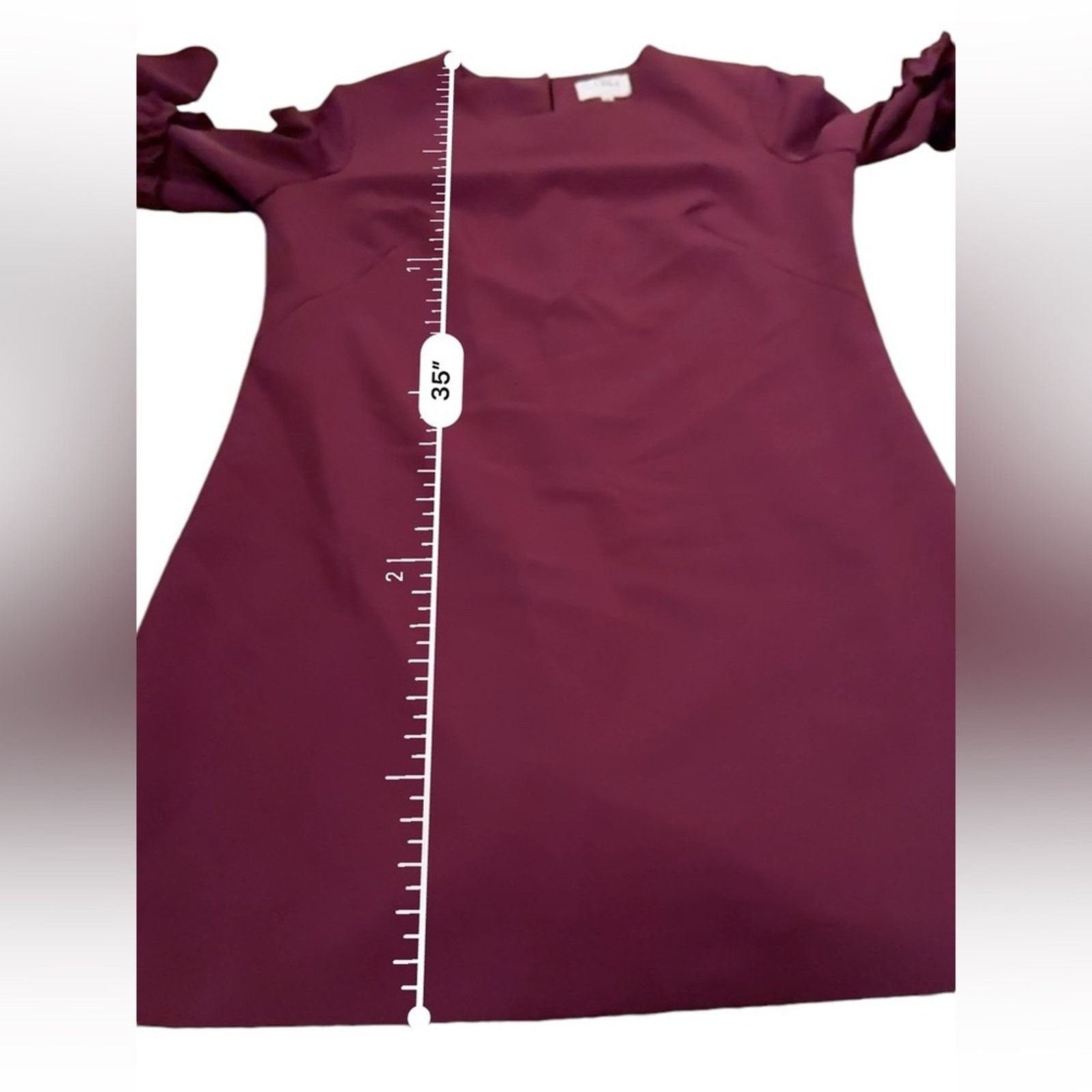 MILLY RTR Milly Cady Large Bell Ruffle Sleeve Wine Mini Dress Sz 8 Size M / US 6-8 / IT 42-44 - 15 Thumbnail