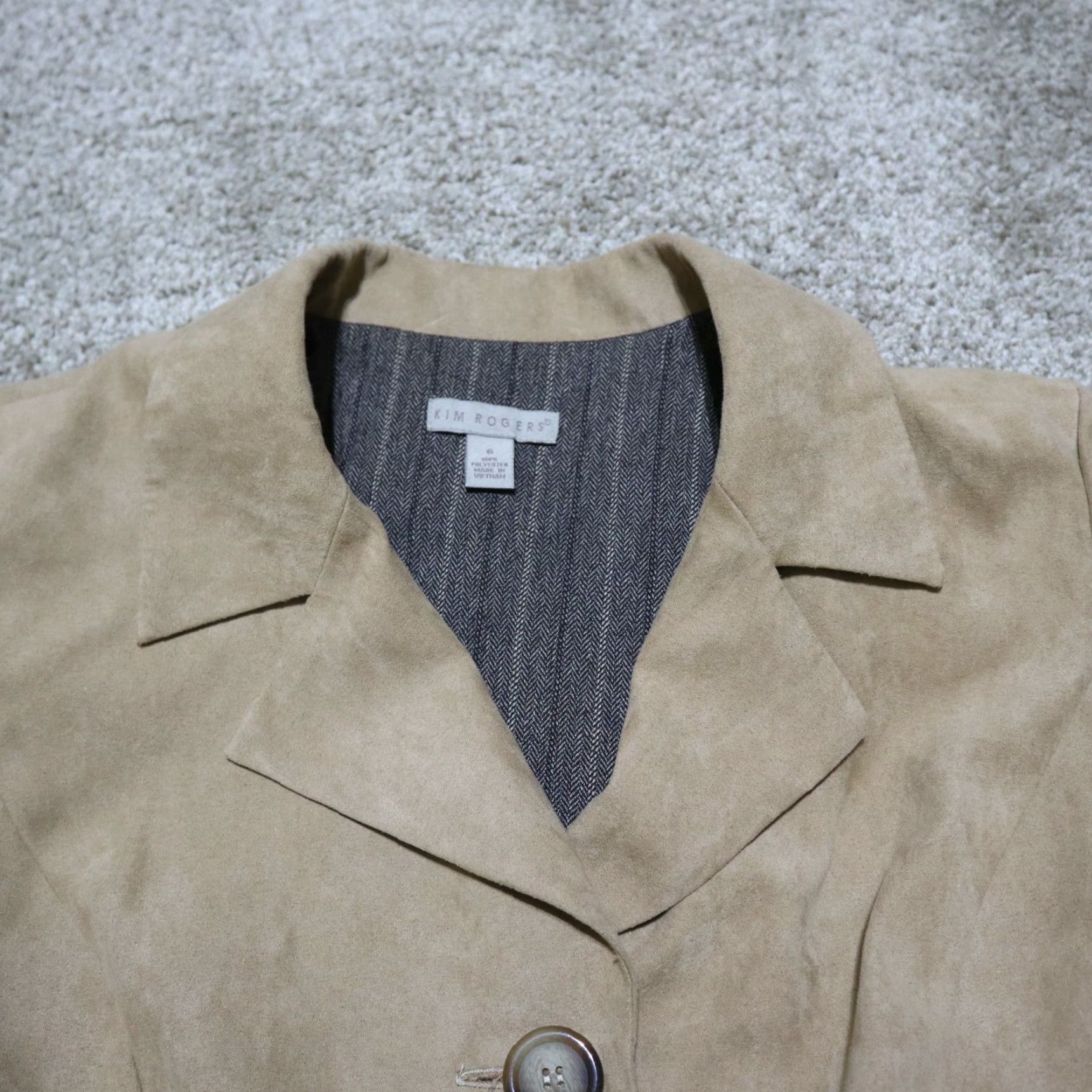 Vintage Kim Rogers Signature Women's Blazer Jacket Size 6 / Small Brown Knit Dress Coat? Size S / US 4 / IT 40 - 3 Thumbnail