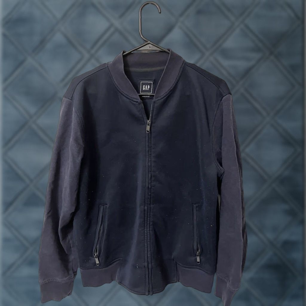 Gap VINTAGE Gap Men's Bomber Style Full Zip Sweater Jacket - Navy Blue, Medium, Casual, Workwear, Fall Winter Size US M / EU 48-50 / 2 - 1 Thumbnail