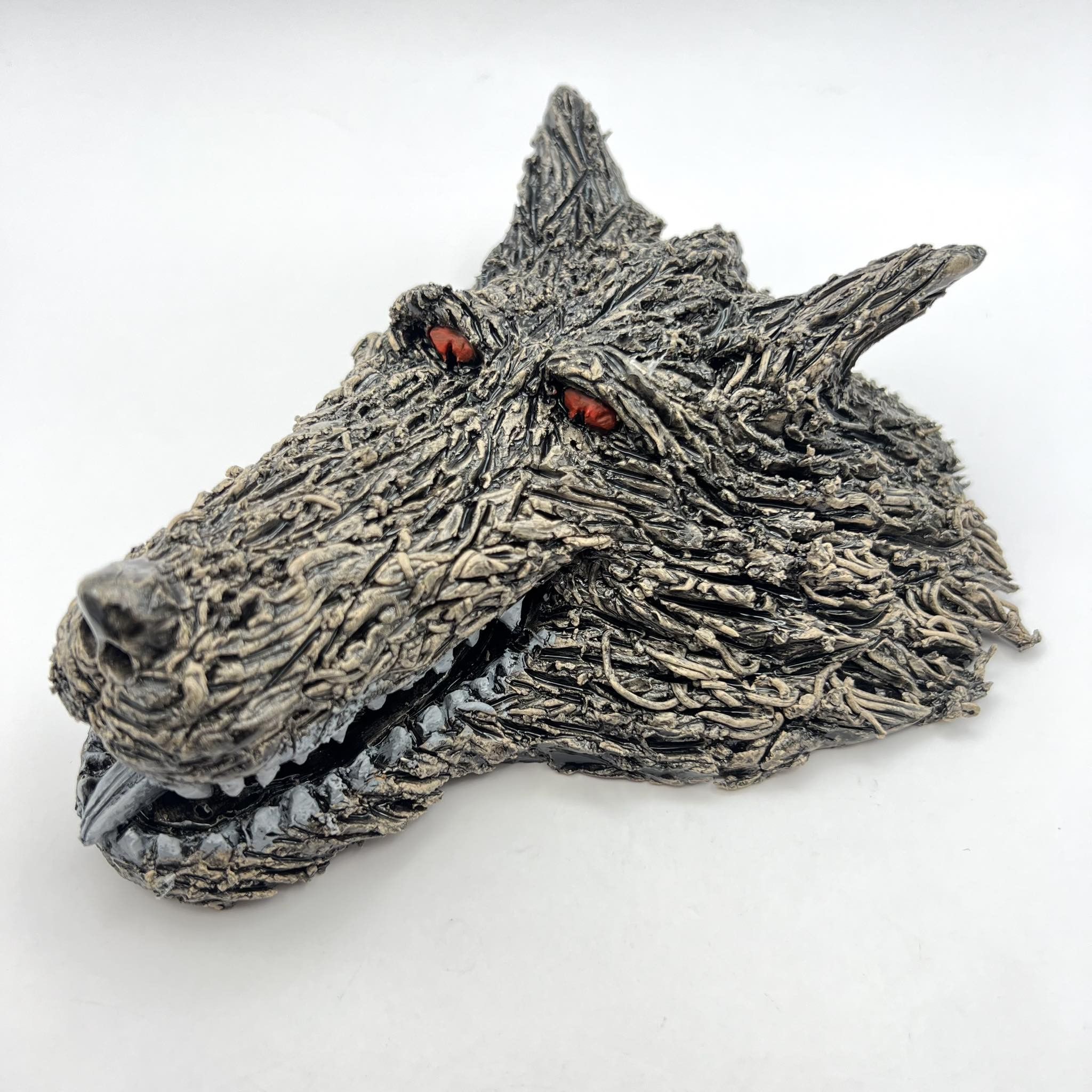 Vintage Art Ceramic Figurine Statue Wolf Mask Hand Made Size ONE SIZE - 5 Thumbnail