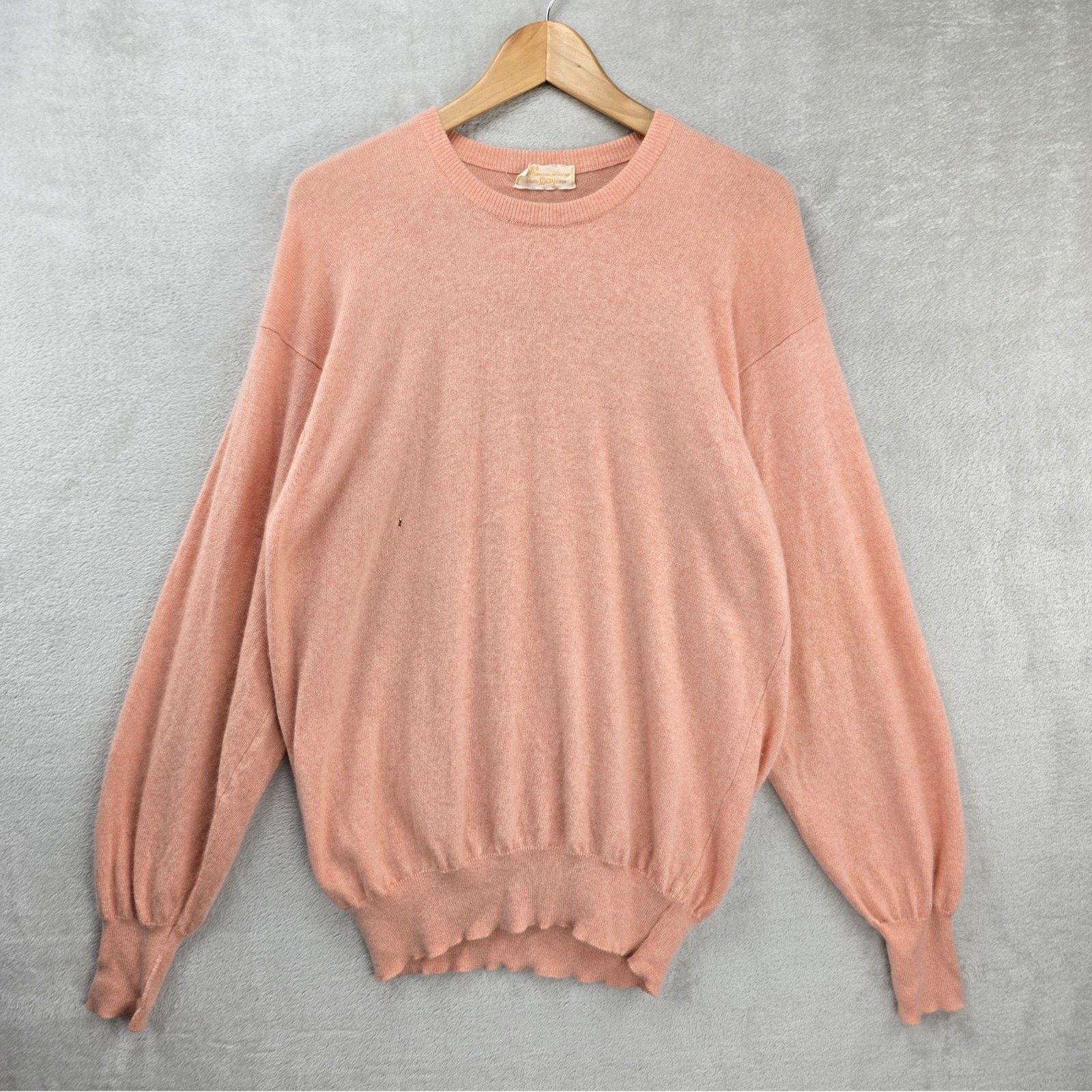 Fedeli Vintage Fedeli Cashmere Sweater Mens 44 Large Peach FLAWS Size US L / EU 52-54 / 3 - 1 Thumbnail