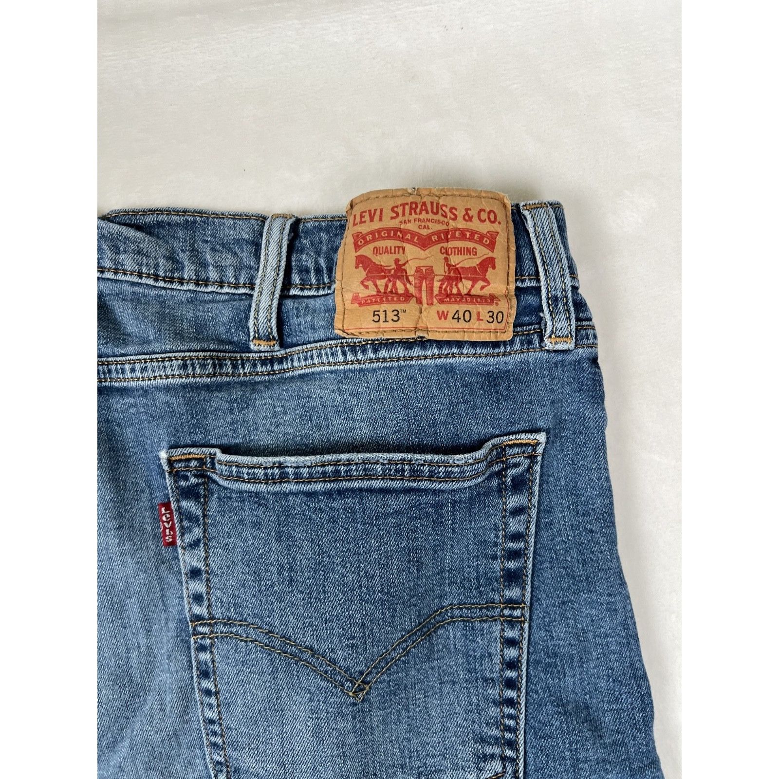 Levi's Levi's 513 Jeans Mens 40x27 Blue Denim Straight Leg Classic Size US 40 / EU 56 - 7 Thumbnail