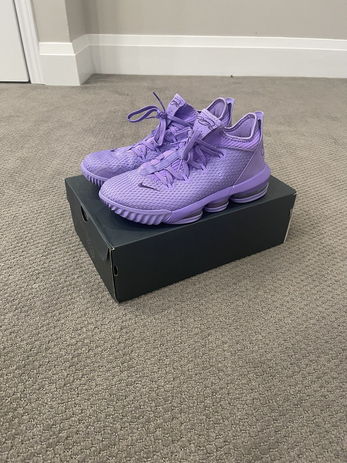 image of Nike Lebron Xvi Low Shoes in Purple, Men's (Size 9.5)
