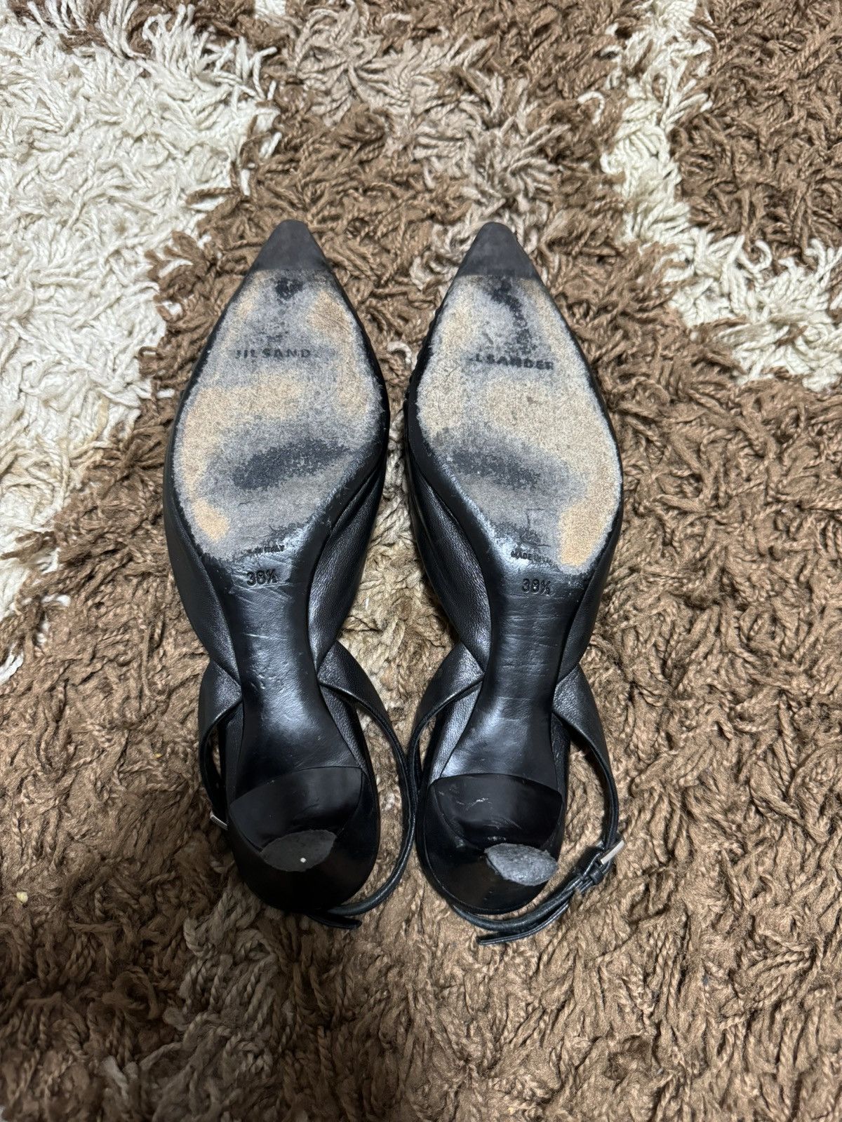 Jil Sander avant garde lace up leather heels