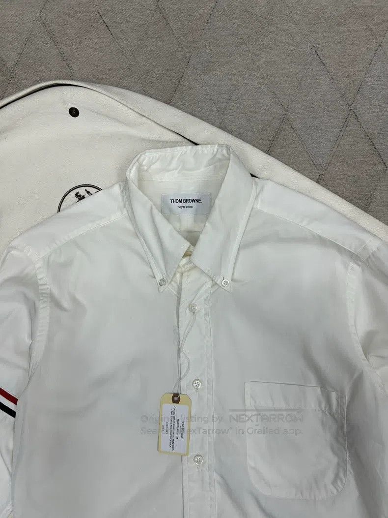 Thom Browne Thom Browne White shirt with a ribbon Size US M / EU 48-50 / 2 - 2 Thumbnail