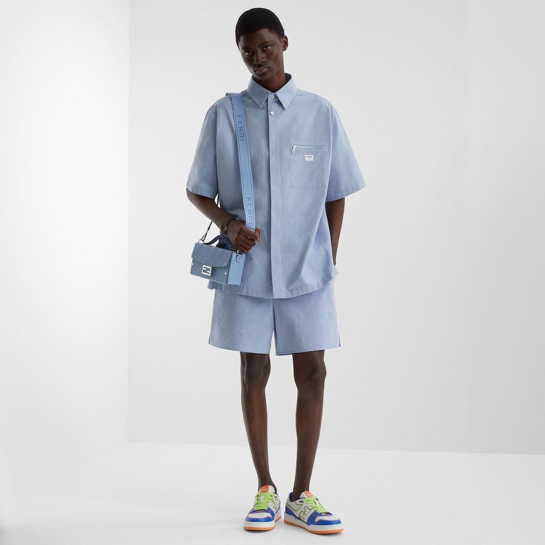 Fendi o1s1wg111025 Bermudas in Blue Size US 32 / EU 48 - 4 Thumbnail
