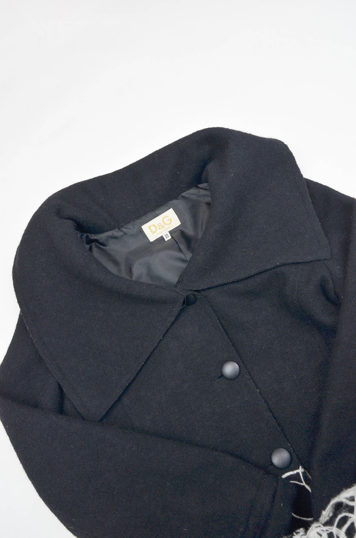 Dolce & Gabbana D&G Black Wool Embroidered Coat - Size IT42 Size M / US 6-8 / IT 42-44 - 6 Thumbnail