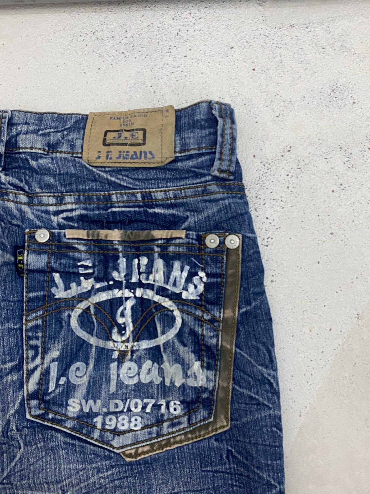 If Six Was Nine × Japanese Brand Flare Je Classic Jean Sw.d 07 Blue Way Whisker Honeycomb Sty Size US 29 - 14 Thumbnail