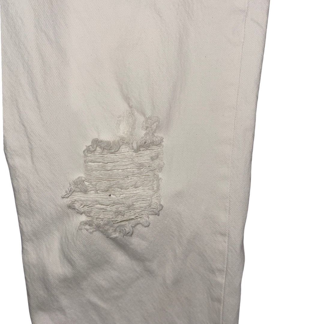 Levi's 501 Button Fly White Distress Denim Jeans Pants Size 31x32 Size 31" - 5 Thumbnail
