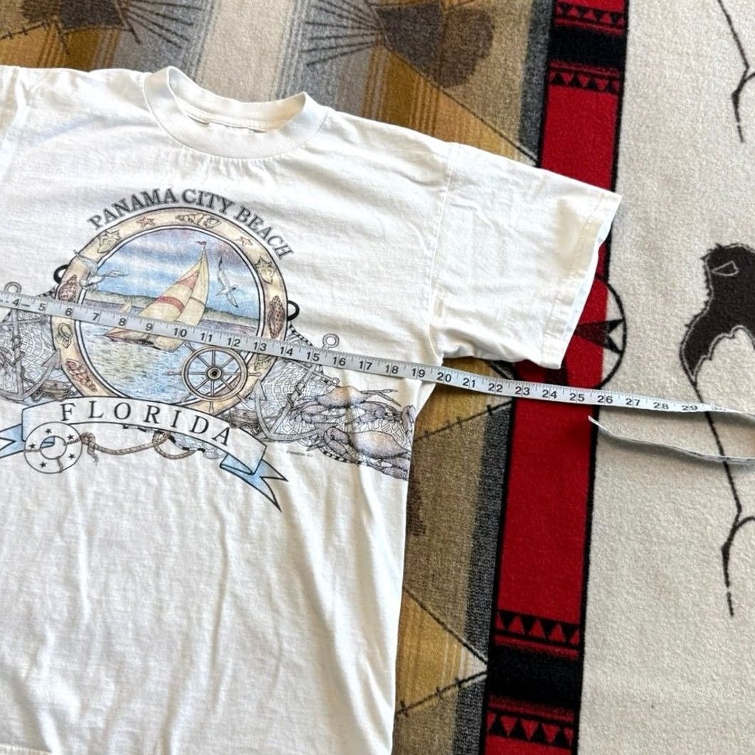 Tultex VINTAGE Florida Sailboat Wrap Around Print T-Shirt Size Medium Mens 90s Outdoor Size US M / EU 48-50 / 2 - 6 Thumbnail
