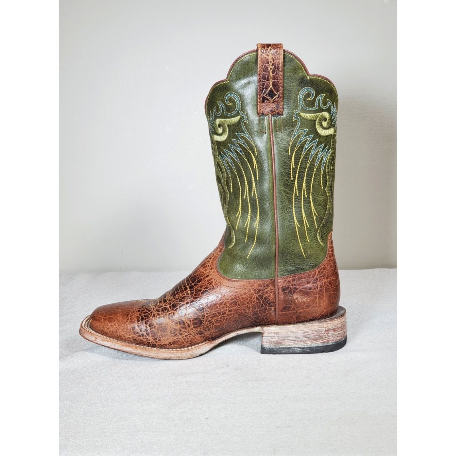 Ariat Ariat Mesteno Broad Square Toe Western Boots Men US 8.5 EE Adobe Clay / Lime Green Brown Leather Square Toe Boots Mens Western Shoes Boots Size US 9 / EU 42 - 3 Thumbnail