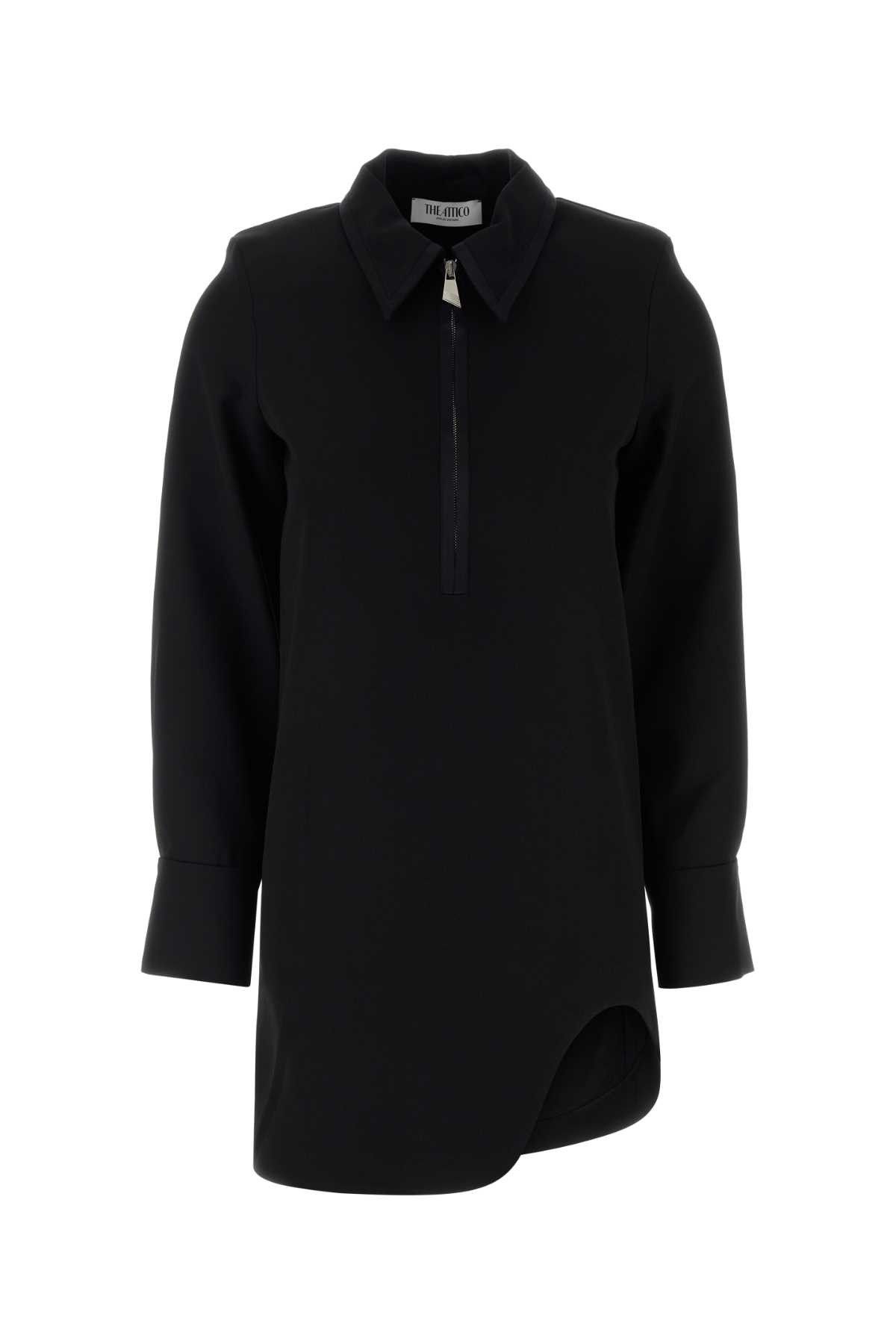 The Attico Black Gabardine Mini Dress Size S / US 4 / IT 40 - 1 Thumbnail