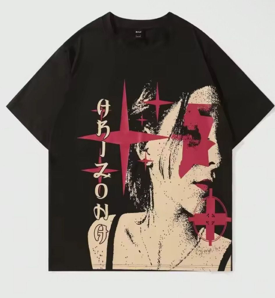 Other Y2K Streetwear Gothic Face Black T-Shirt Punk Graphic Tees Size US XXL / EU 58 / 5 - 3 Thumbnail