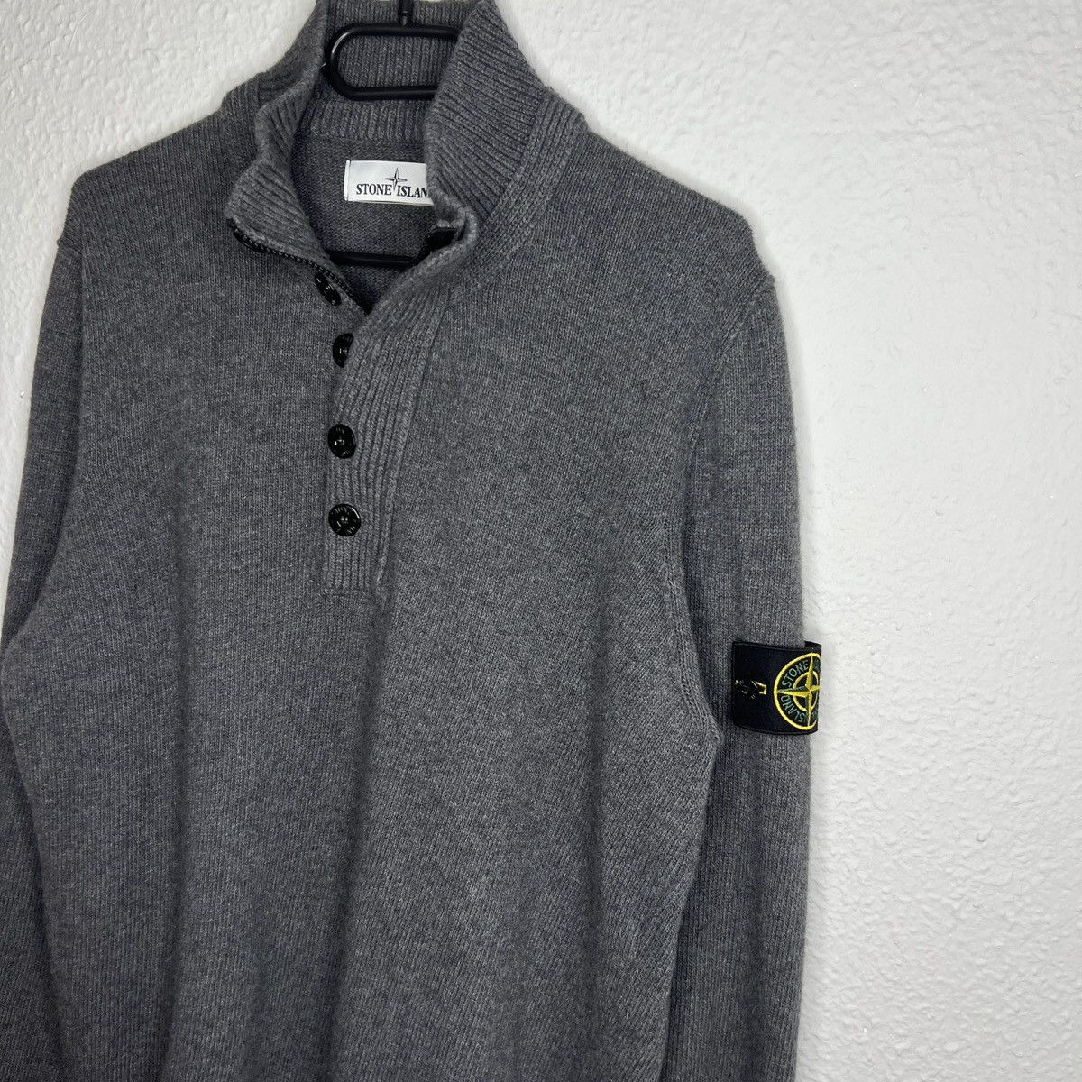Stone Island Stone Island Knitwear Sweater Jumper Heavy Half Zip Grey Size US XL / EU 56 / 4 - 3 Thumbnail