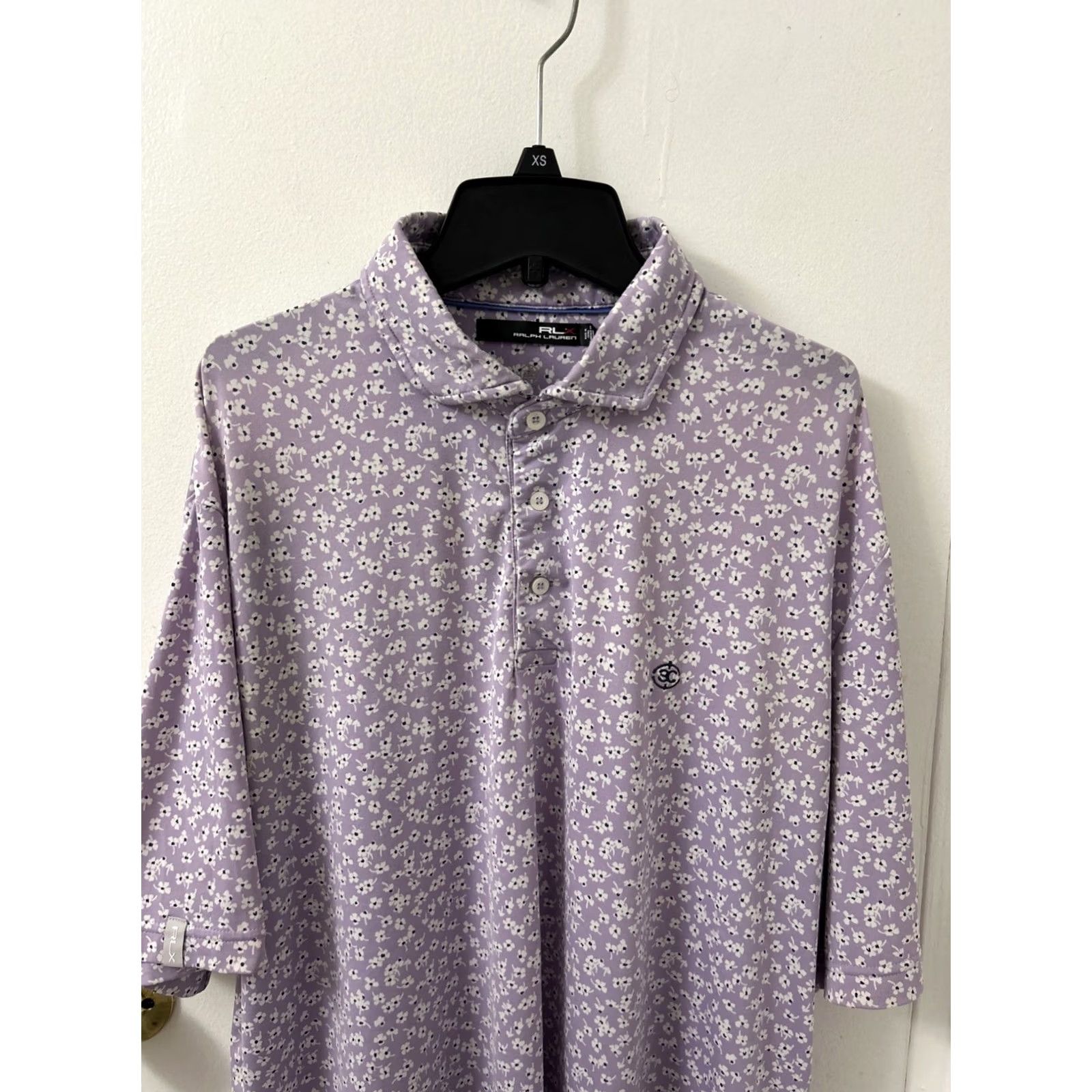 RLX Ralph Lauren RLX Ralph Lauren Polo Shirt Mens Large Purple Floral Wicking Short Sleeve Polo Golf Logo Size US L / EU 52-54 / 3 - 2 Thumbnail
