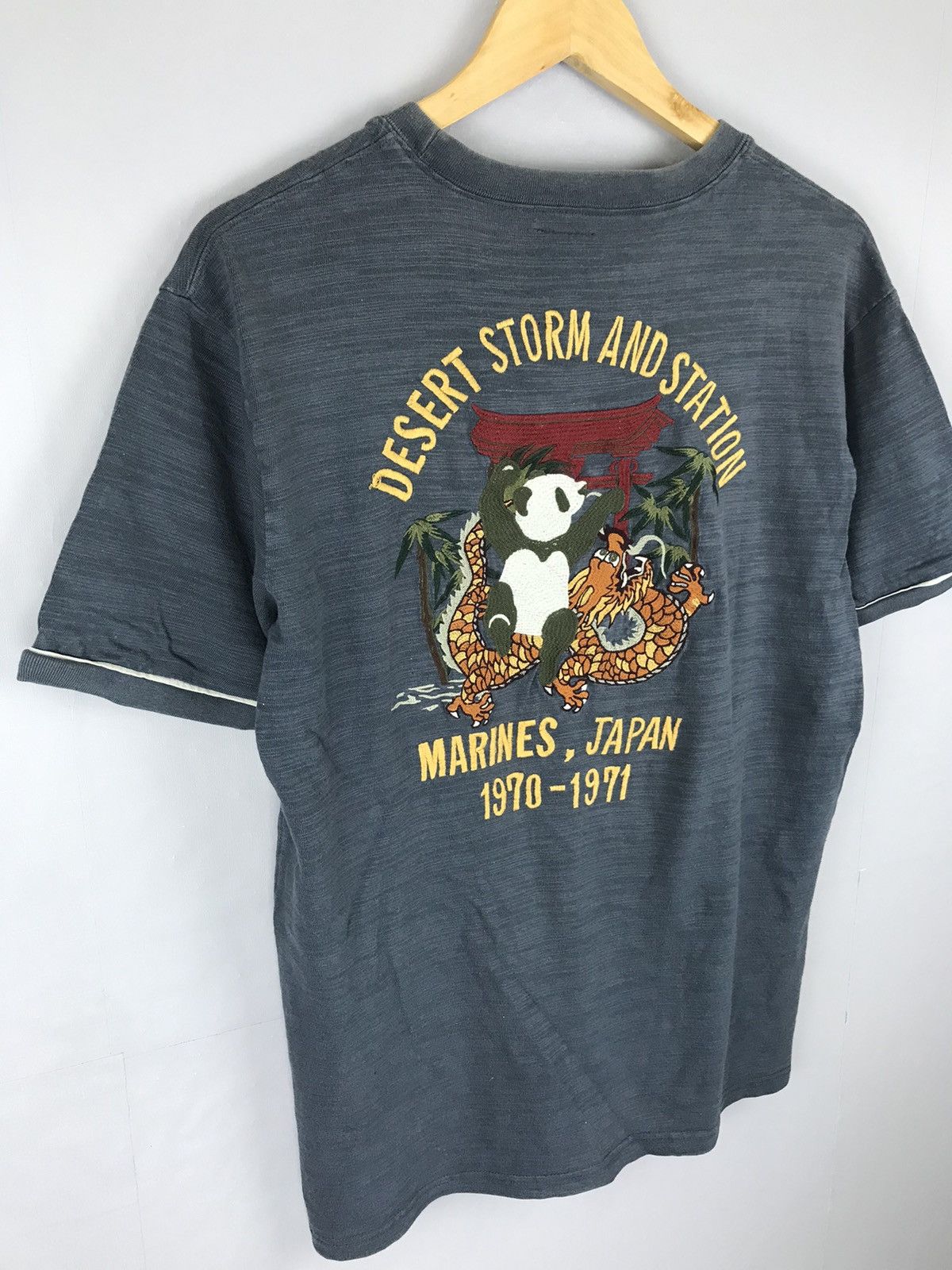 Japanese Brand × Vintage Vtg Desert Storm And Station Marines Japan Embroidery Tshirt Size US M / EU 48-50 / 2 - 4 Thumbnail