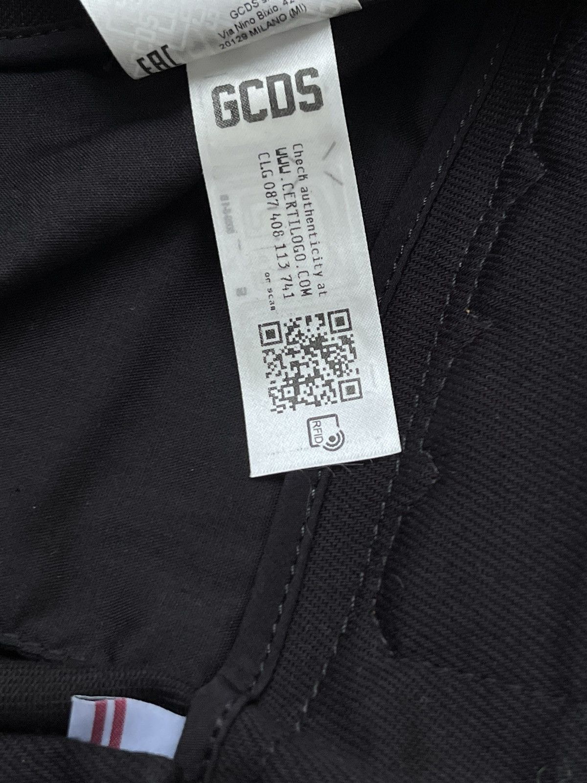 GCDS !DS! AW22 GCDS Logo Patch Cargo Black Pants Size US 32 / EU 48 - 23 Thumbnail