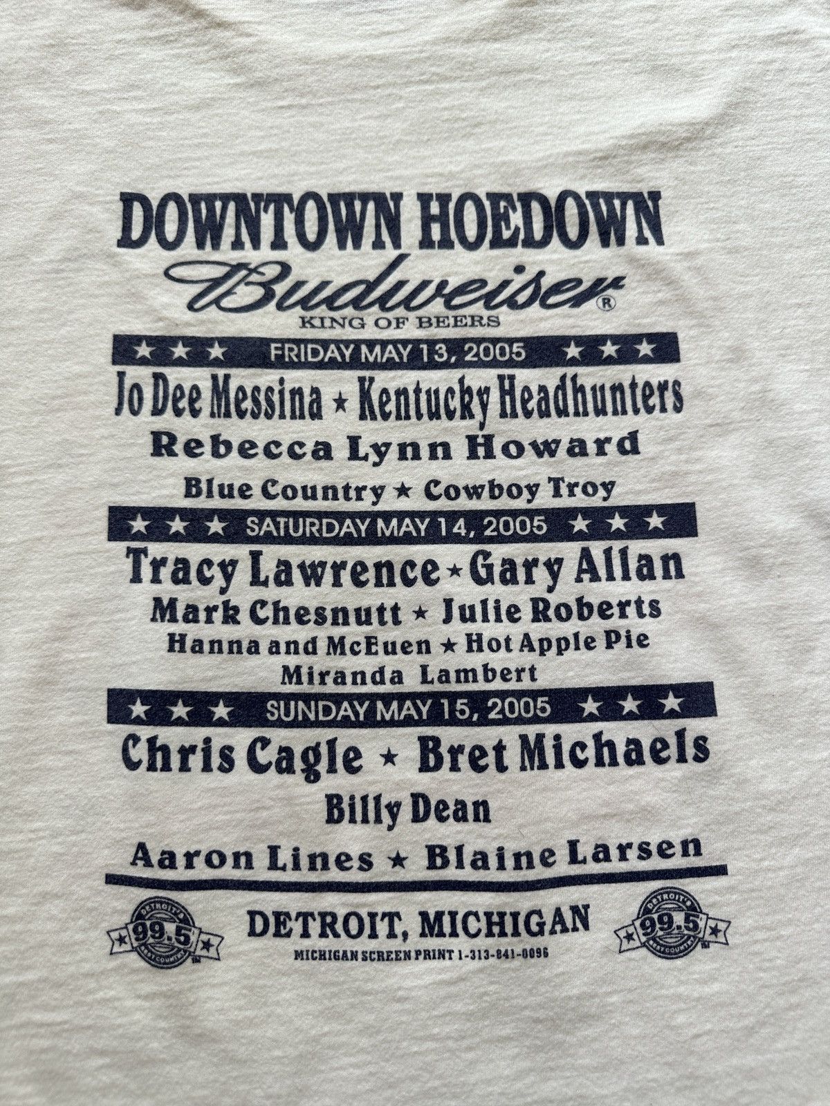 Vintage 2005 Downtown Hoedown Miranda Lambert Country Festival Tee Size US XL / EU 56 / 4 - 6 Thumbnail