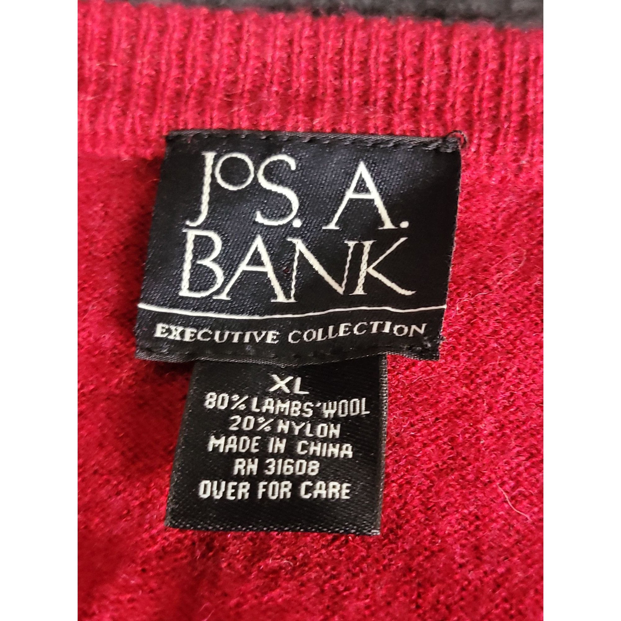 Jos. A. Bank Jos. A Bank Lambswool Blend Argyle Crewneck Sweater Mens L R Size US L / EU 52-54 / 3 - 5 Thumbnail