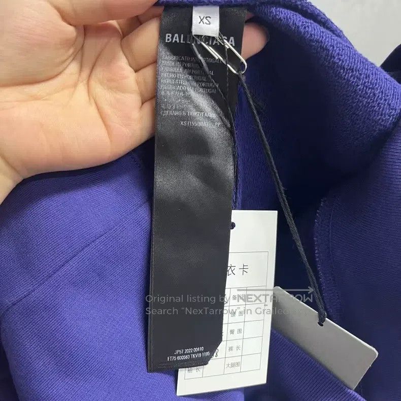 Balenciaga Balenciaga Blue Letter Embroidery Hooded Long Sleeve Sweat Size US XS / EU 42 / 0 - 3 Thumbnail