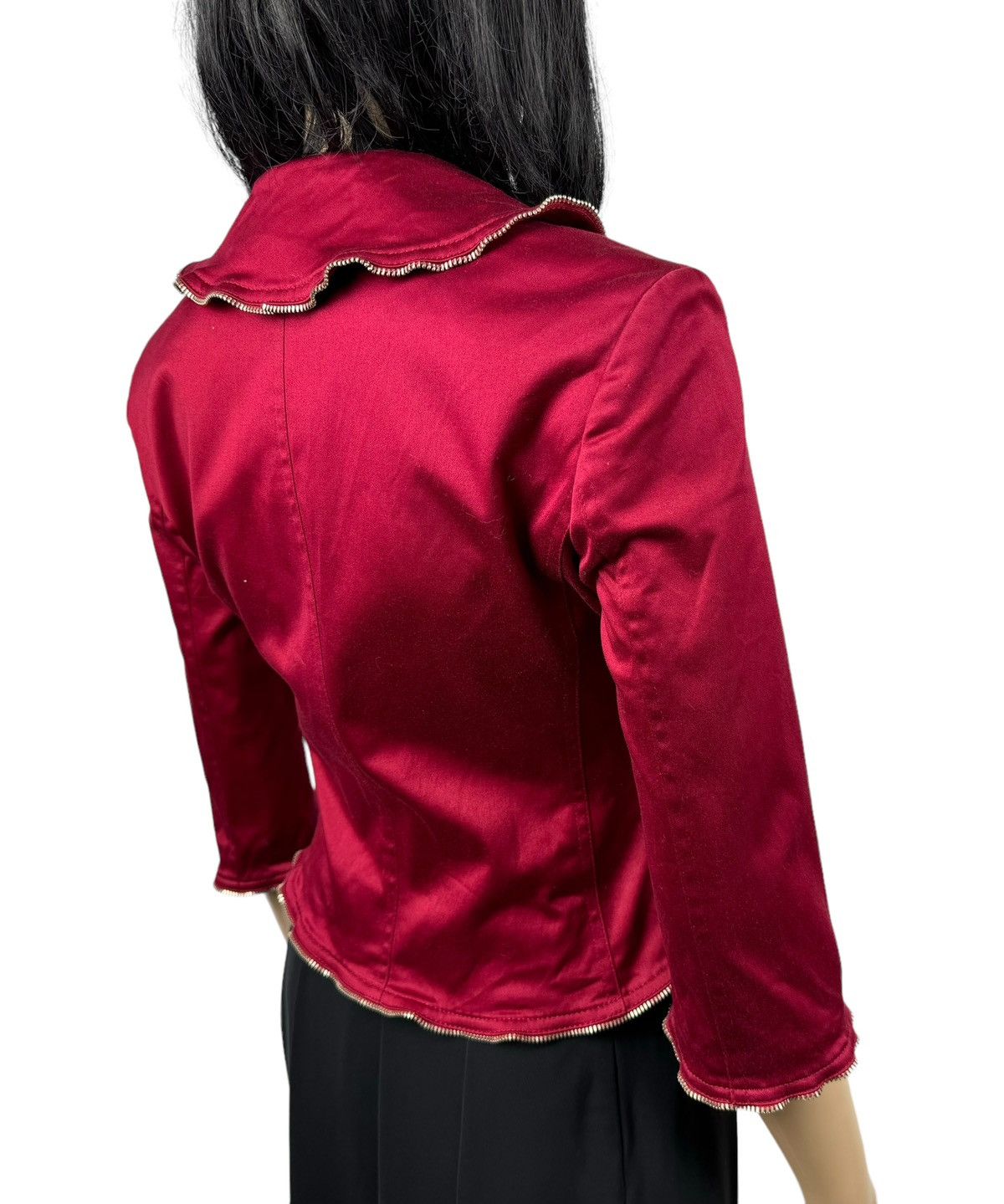 Moschino × Vintage Moschino 00s Zips Short Jacket Satin Iconic size US6 IT40 Size S / US 4 / IT 40 - 7 Thumbnail