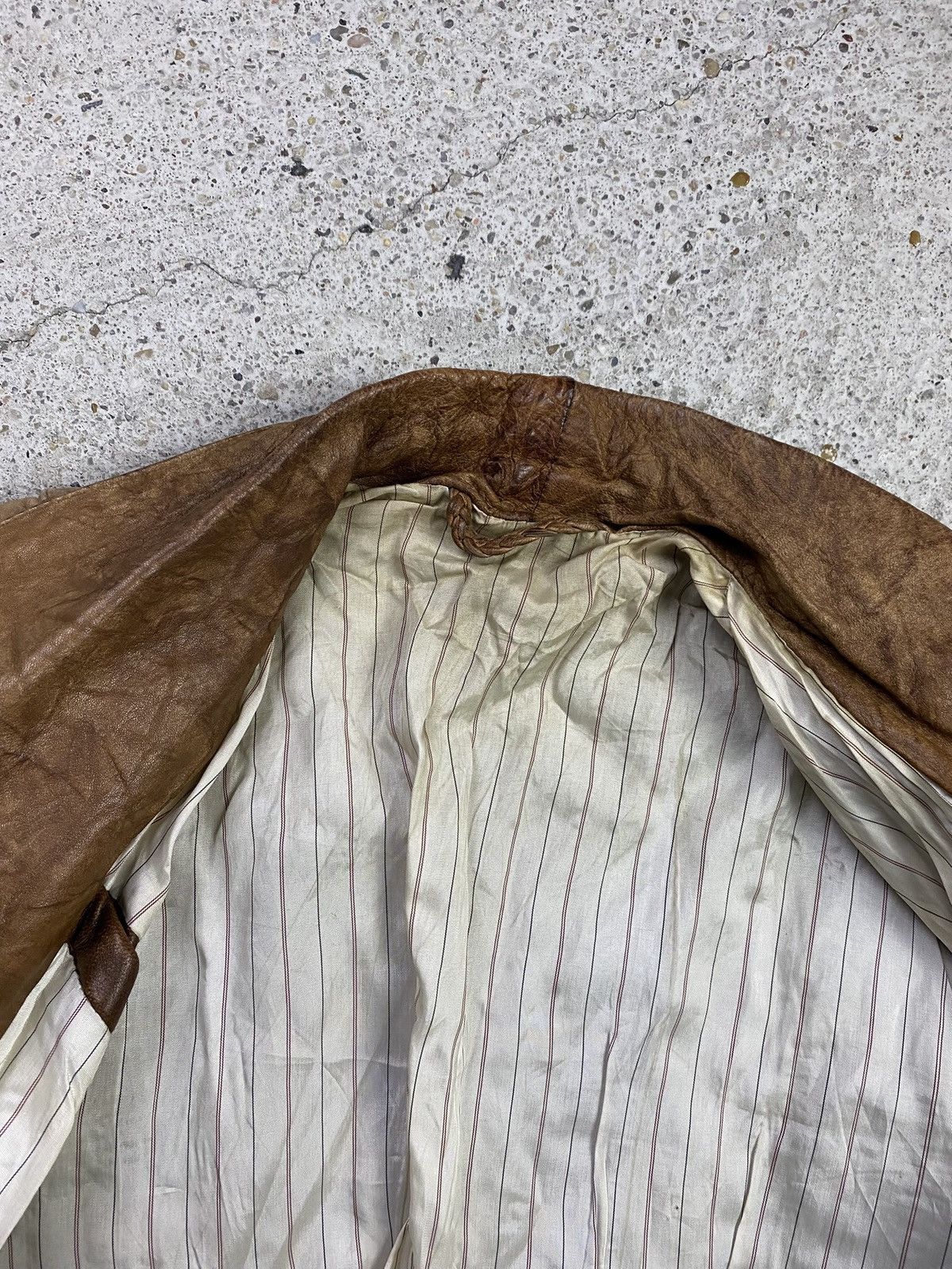 Japanese Brand Japan style leather bomber jacket brown avant garde Size M / US 6-8 / IT 42-44 - 10 Thumbnail