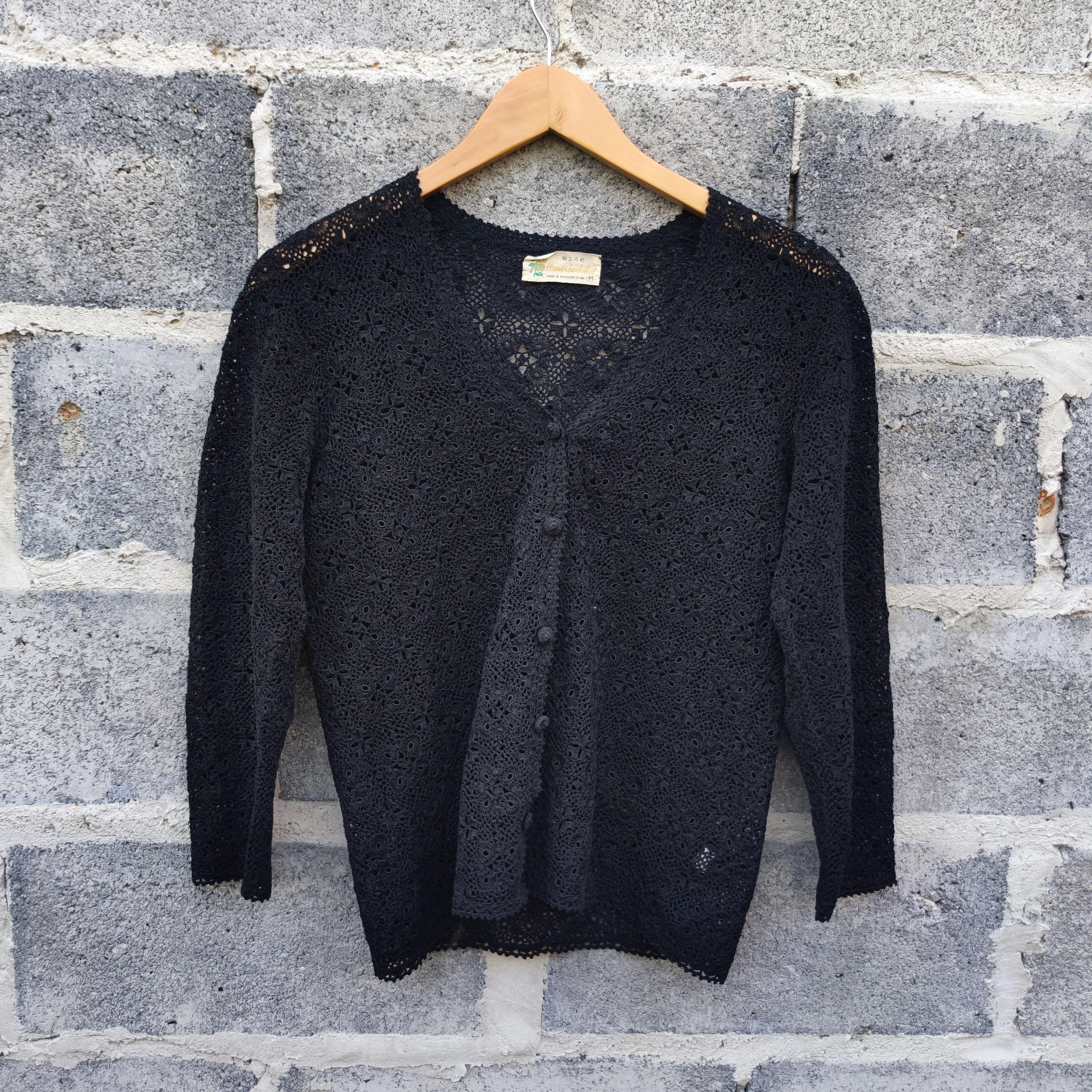 Vintage Vintage Shanghai Cotton Crochet Cardigan Size M / US 6-8 / IT 42-44 - 1 Thumbnail