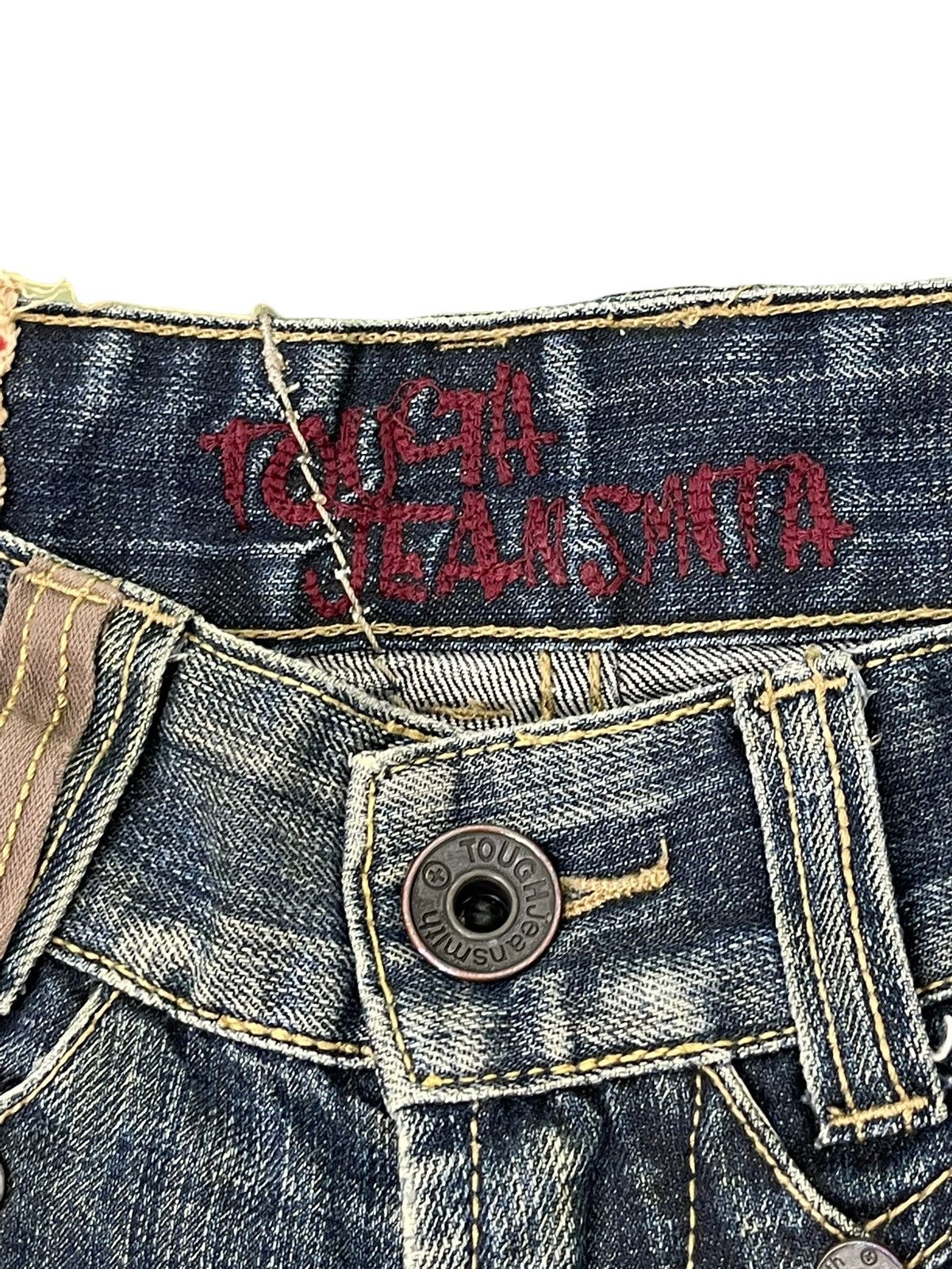 Japanese Brand Curv Leg Jeans Tough Jeans Faded Distress Regular 6🟦4 Size US 32 / EU 48 - 10 Thumbnail