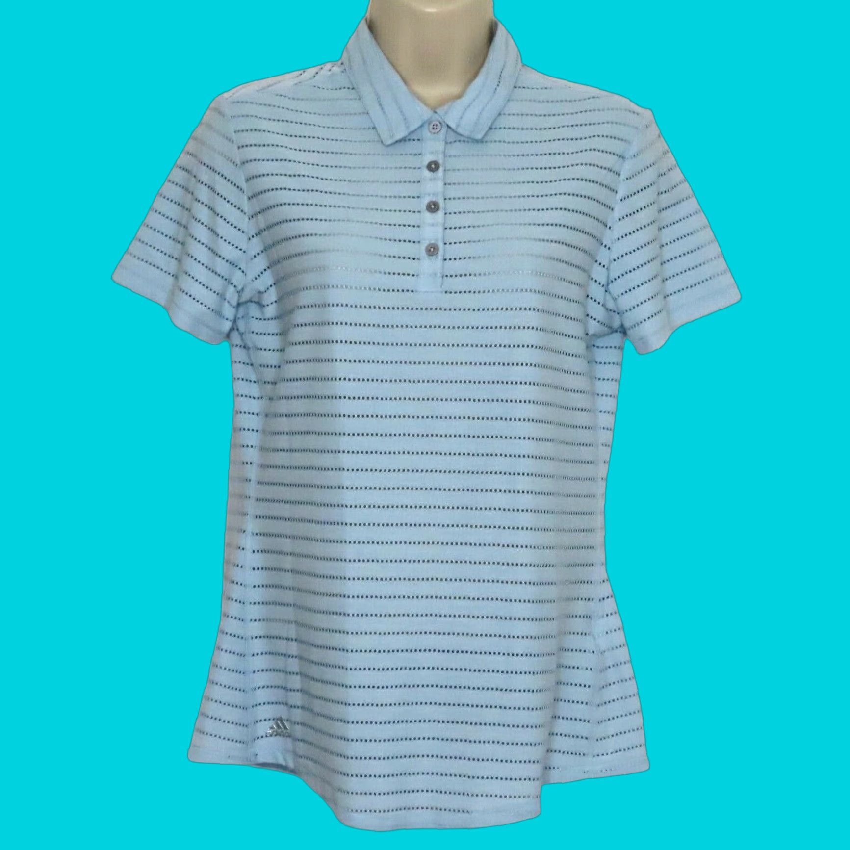 Adidas Adidas Polo Shirt Women Small Climacool Perforated Short Sleeve Blue Tennis Top Size S / US 4 / IT 40 - 1 Thumbnail
