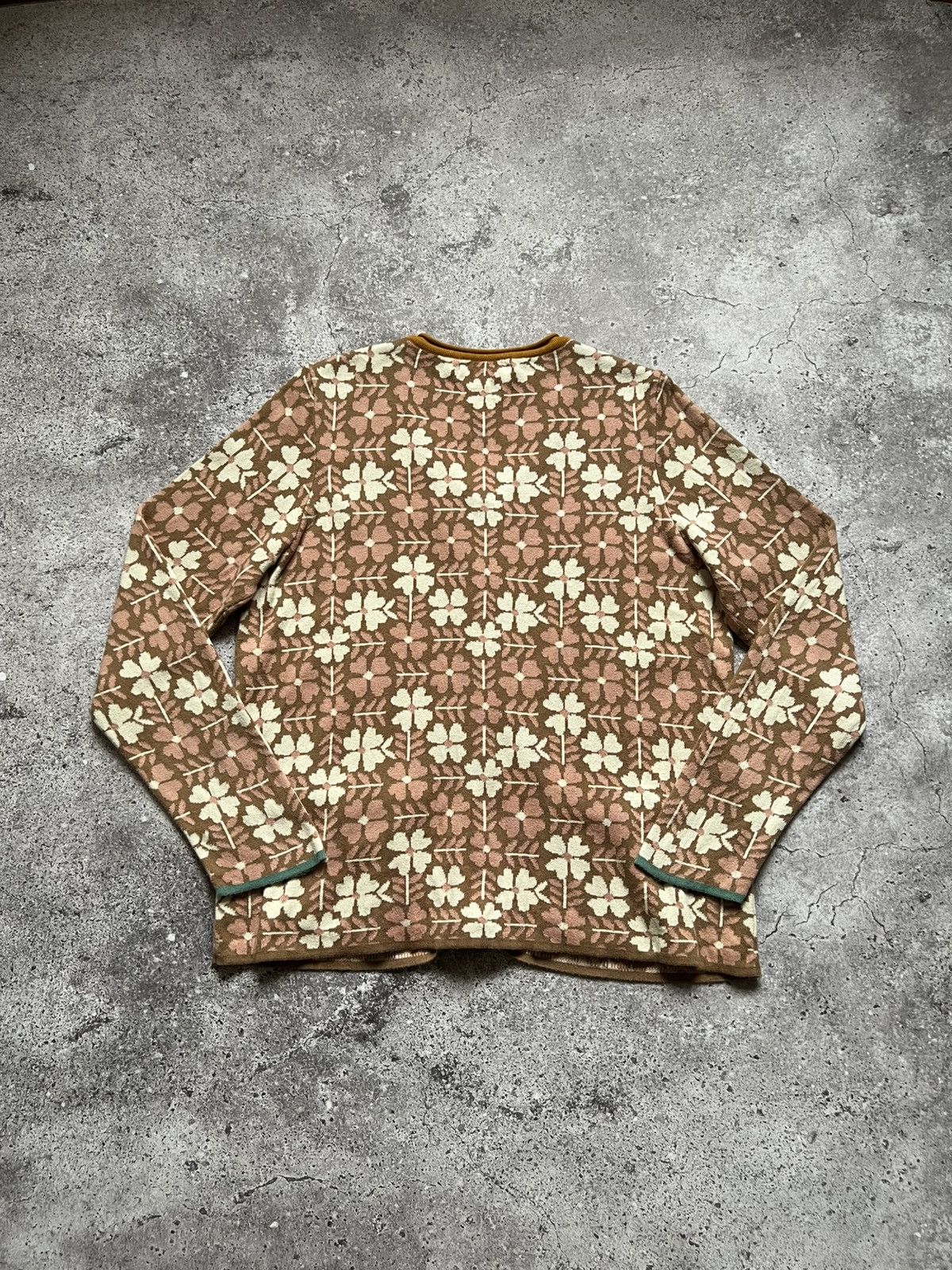 Designer Gudrun Sjoden Floral Print Cotton Cardigan Sweater Size M / US 6-8 / IT 42-44 - 10 Thumbnail