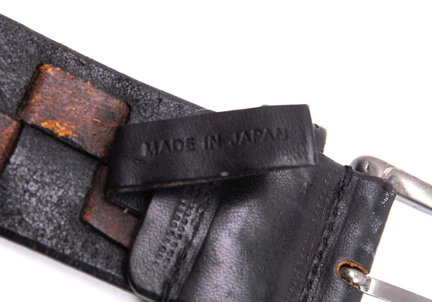 Issey Miyake Leather Woven Square Design Belt in Black and Brown Size ONE SIZE - 9 Thumbnail
