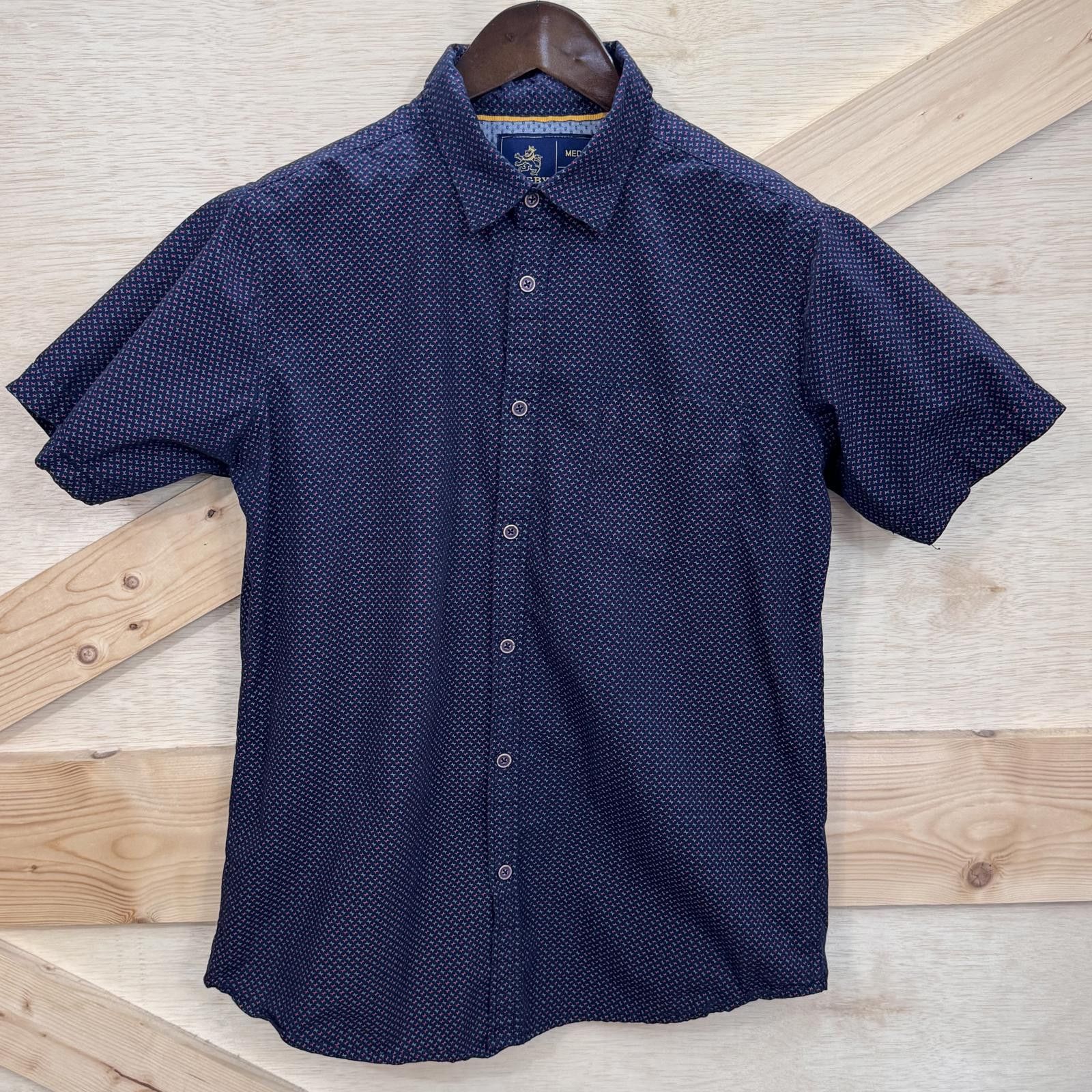 Designer Rugby University Mens Button Up Short Sleeve Shirt Medium Size US M / EU 48-50 / 2 - 5 Thumbnail