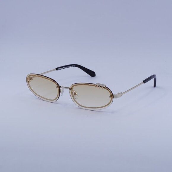 Off-White Off-White OERI13M MIAMI 766E Sunglasses Gold Oval Frame Size ONE SIZE - 5 Thumbnail
