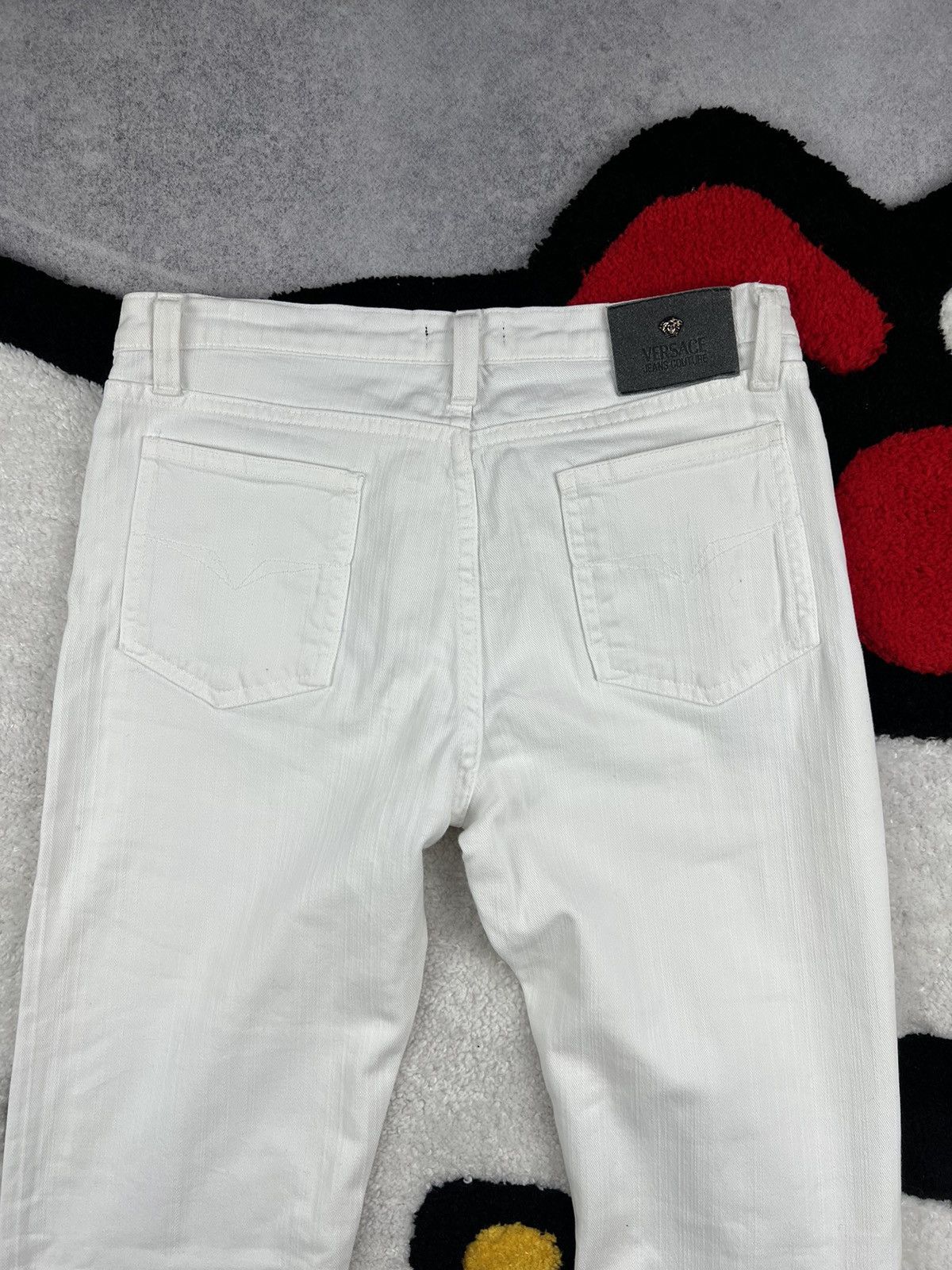 Versace Jeans Couture Vintage Versace Couture Italy Y2K White Flared Jeans Denim Size 26" / US 2 / IT 38 - 10 Thumbnail
