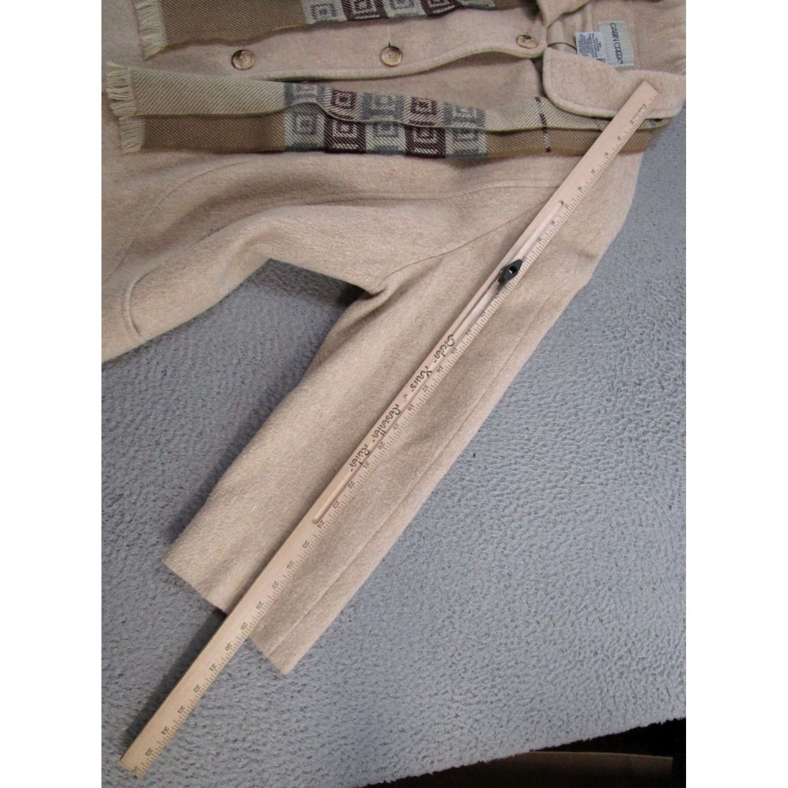 Vintage Cabin Creek Pea Coat Womens Size 18W Mid-Length Lined Wool Coat Beige 90s Vintage Womens Size XXL / US 16-18 / IT 52-54 - 7 Thumbnail