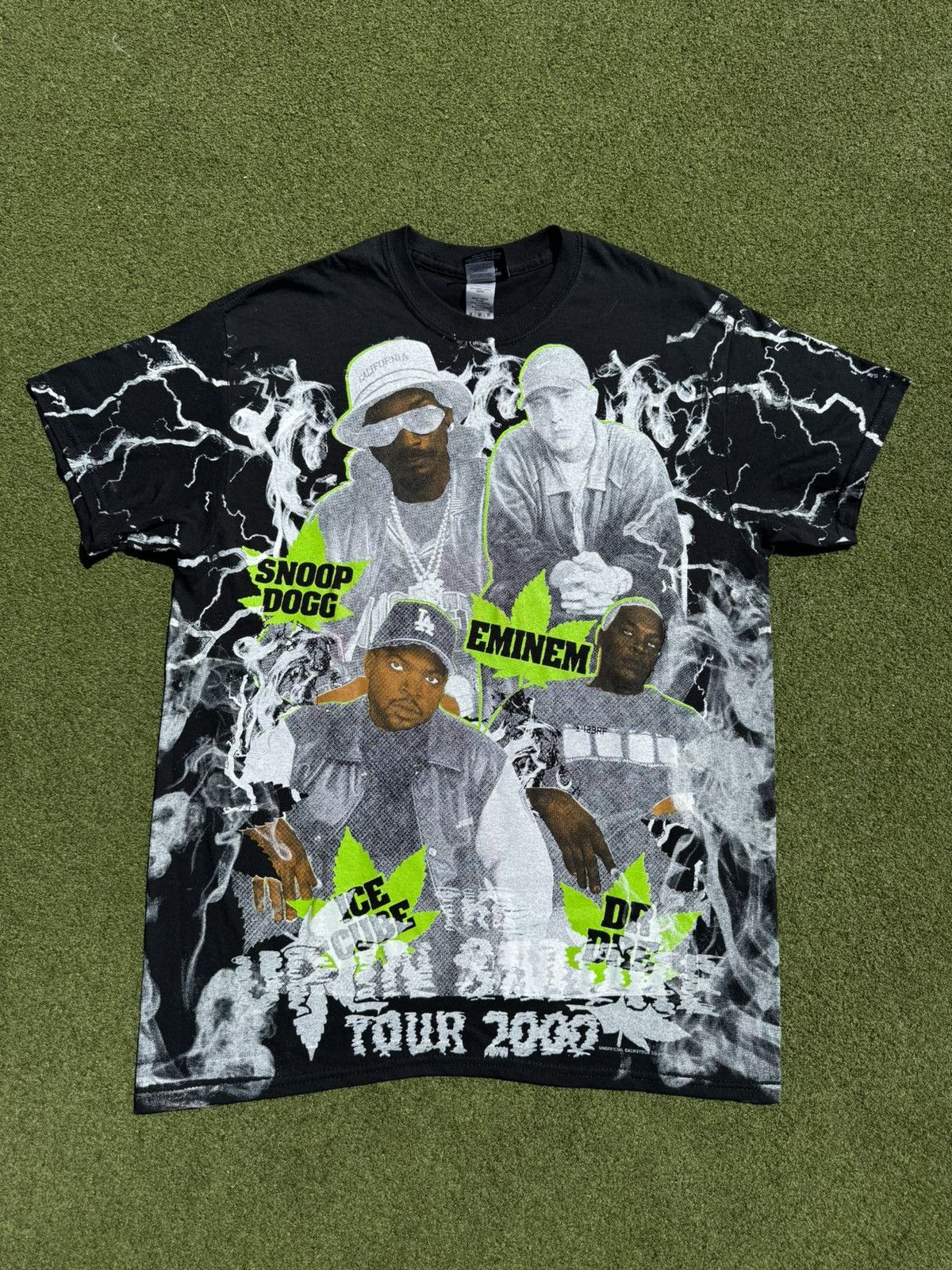 Band Tees × Eminem × Rap Tees 2000 Eminem Up In Smoke Tour All Over Print Rap Tour T-Shirt Size US M / EU 48-50 / 2 - 1 Thumbnail