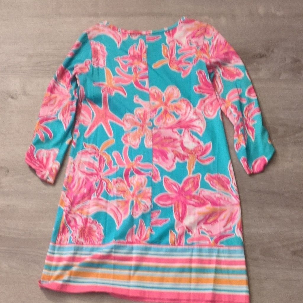 Lilly Pulitzer Lilly Pulitzer Linden Sea Blue Via Sunny Floral Dress SZ. XS Size XS / US 0-2 / IT 36-38 - 8 Thumbnail