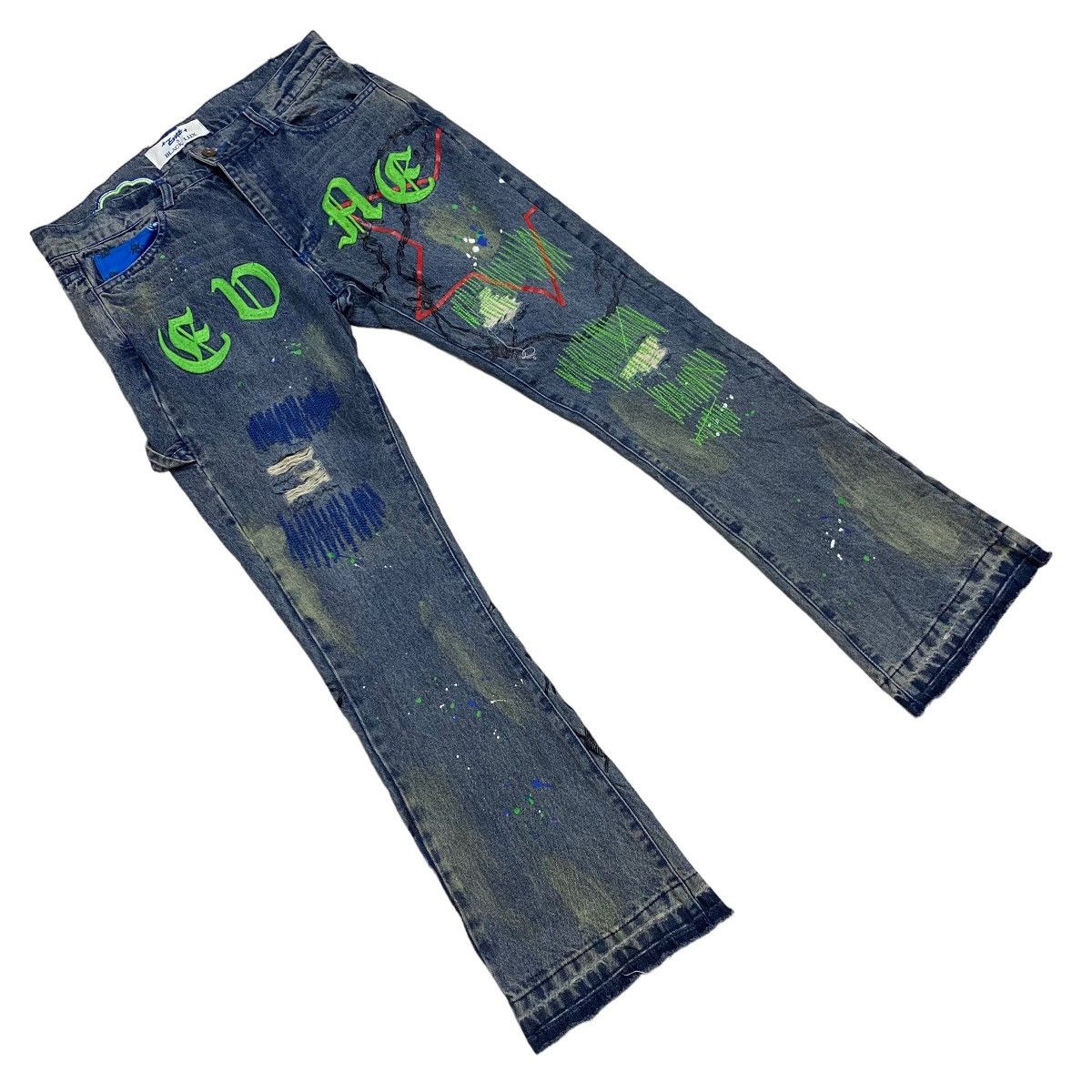 EVAE MOB X BLACK LUX PAINTING DENIM PANTS