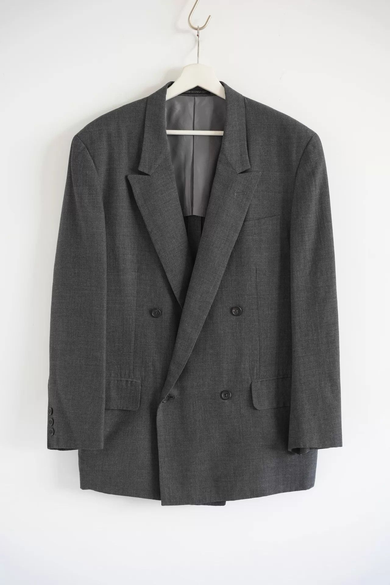 Yohji Yamamoto Gray Double-Breasted Blazer Size S Size US S / EU 44-46 / 1 - 1 Thumbnail