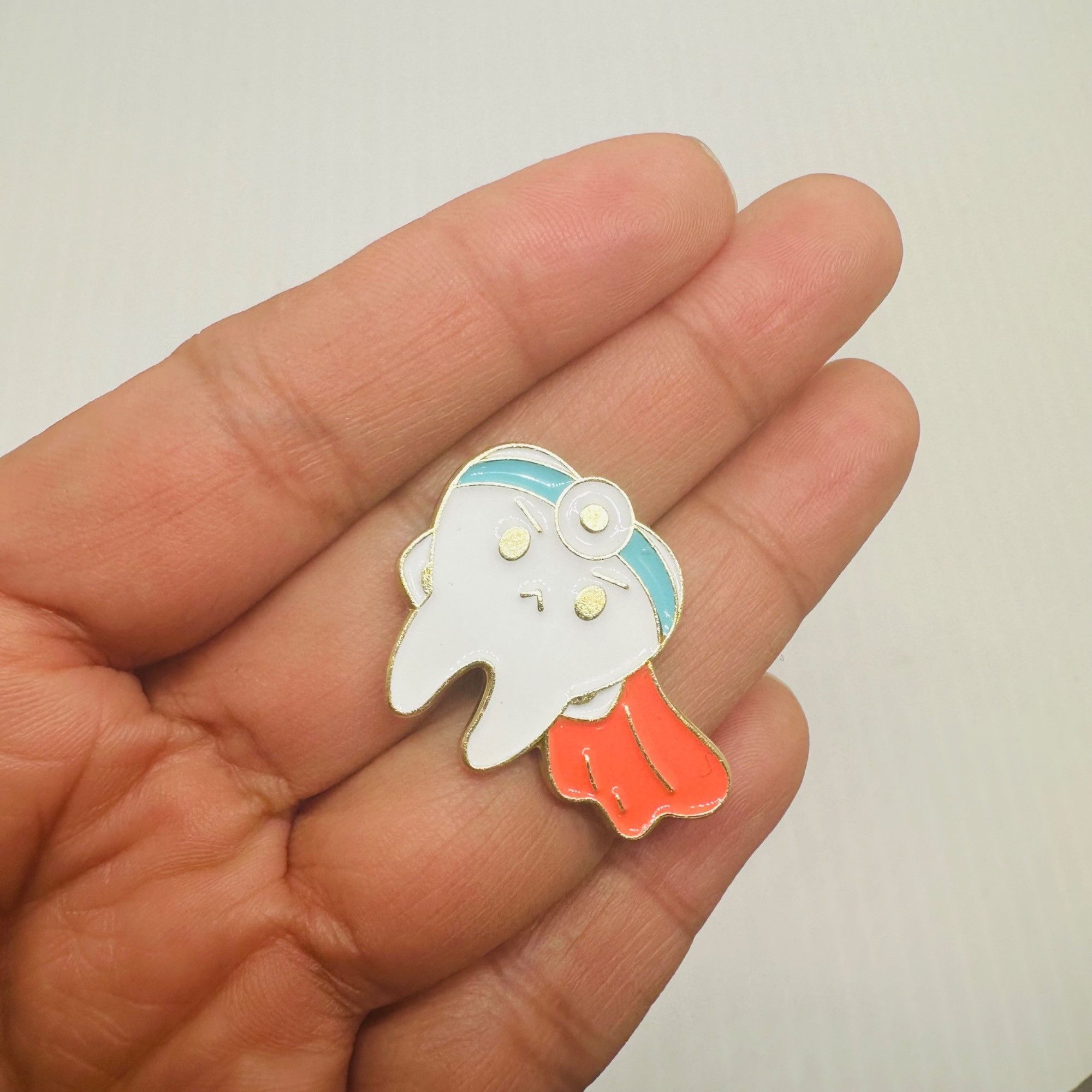 Other Superhero Dentist Tooth Enamel Pin Broch Badge Tooth Dental Size ONE SIZE - 2 Thumbnail
