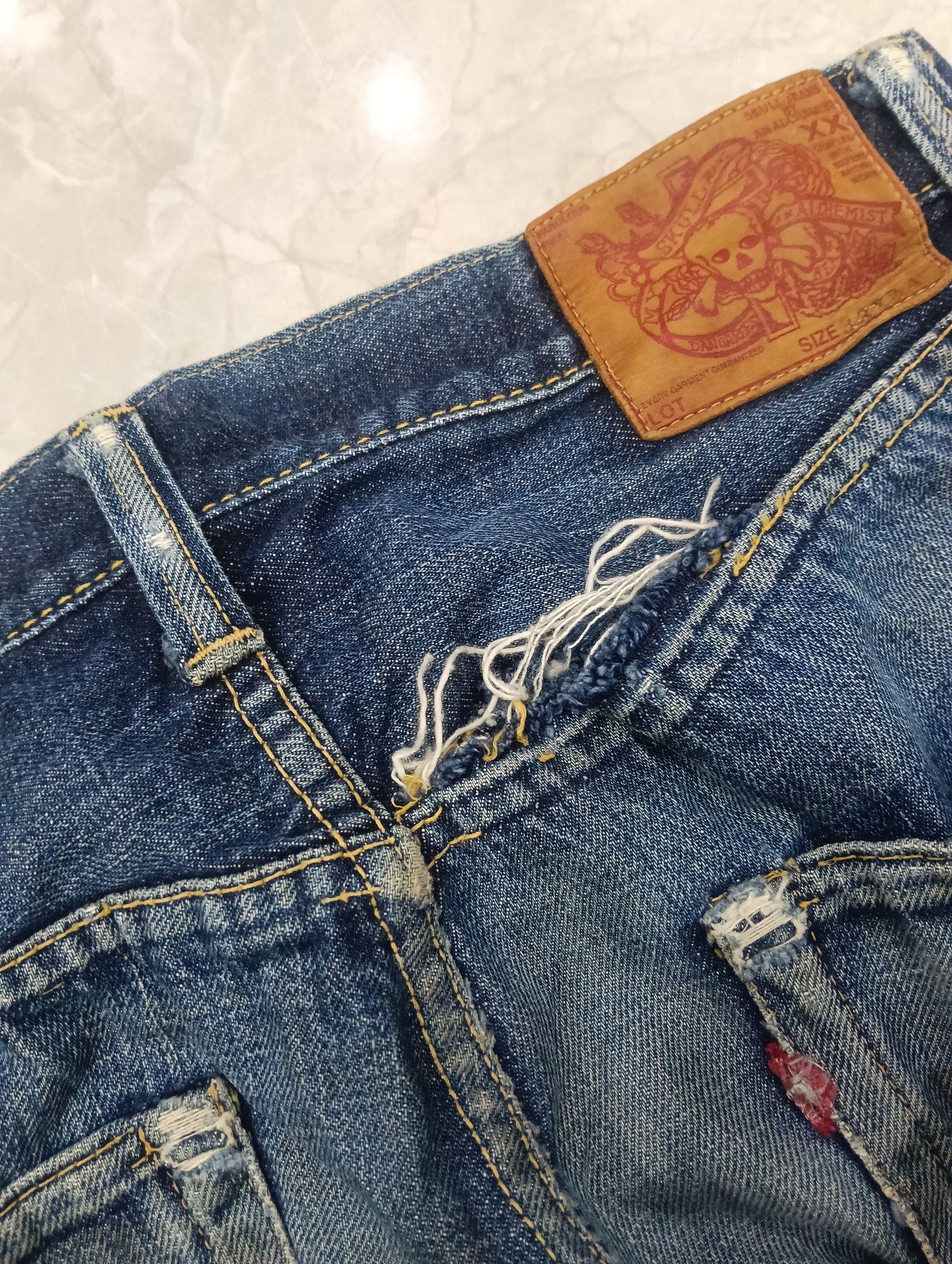 Skull Jeans by an Alchemist Sick Skull Jeans Selvedge Size US 31 - 12 Thumbnail