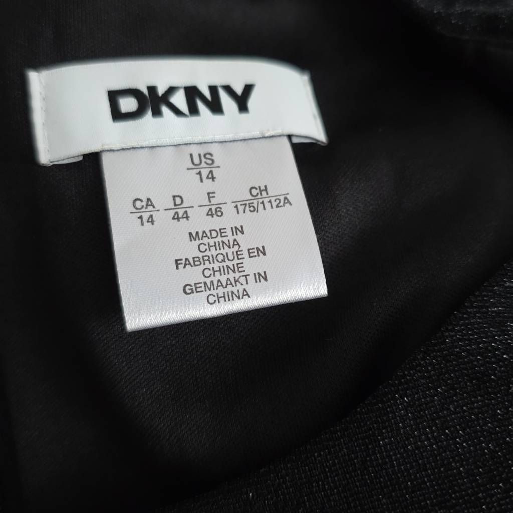 DKNY DKNY Women's Size 14 Black Shimmer Ruched Midi Length Dress Size XL / US 12-14 / IT 48-50 - 6 Thumbnail