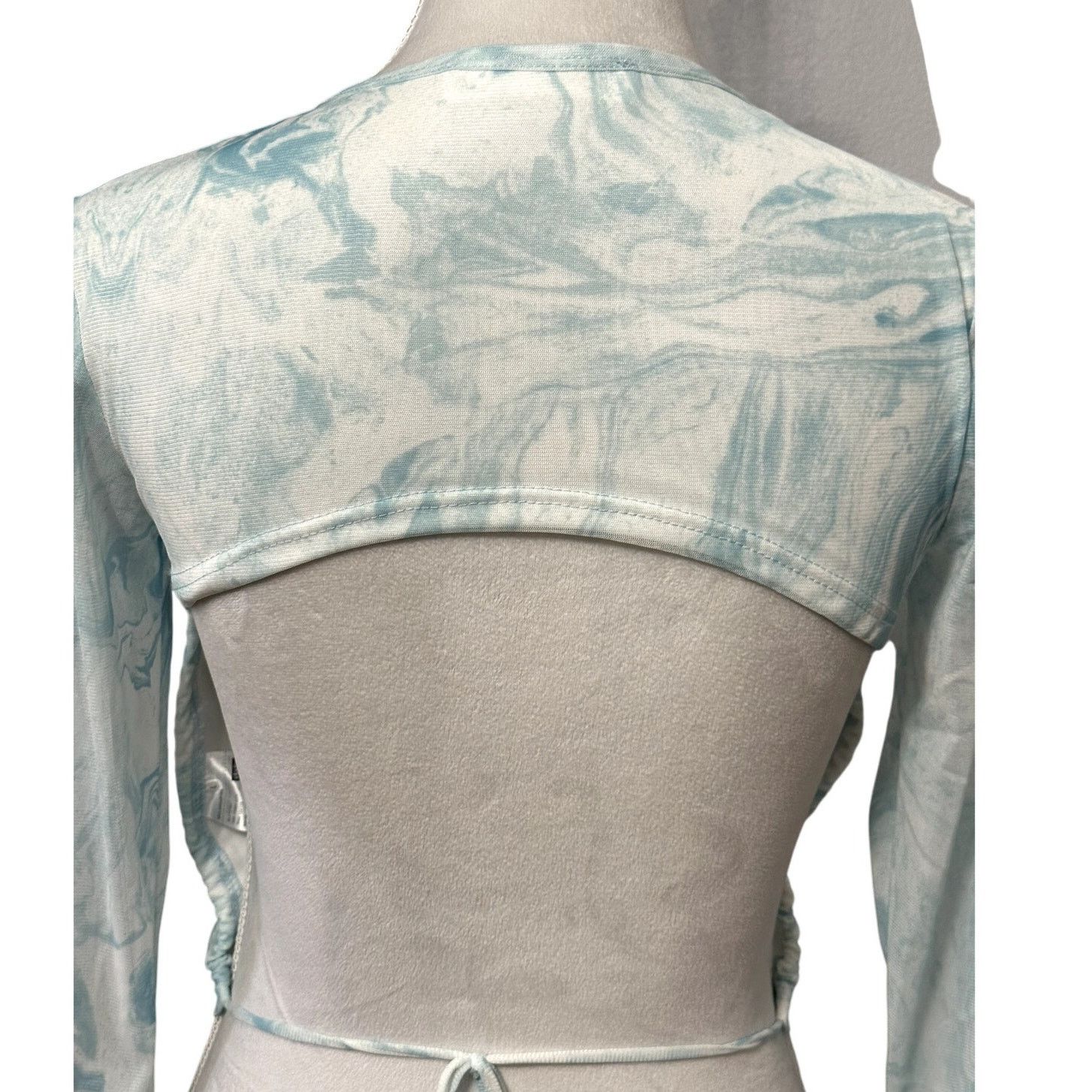 Other Elodie Tie Dye Top Long Sleeve Open Back Tie Blue L NWOT Size L / US 10 / IT 46 - 5 Thumbnail