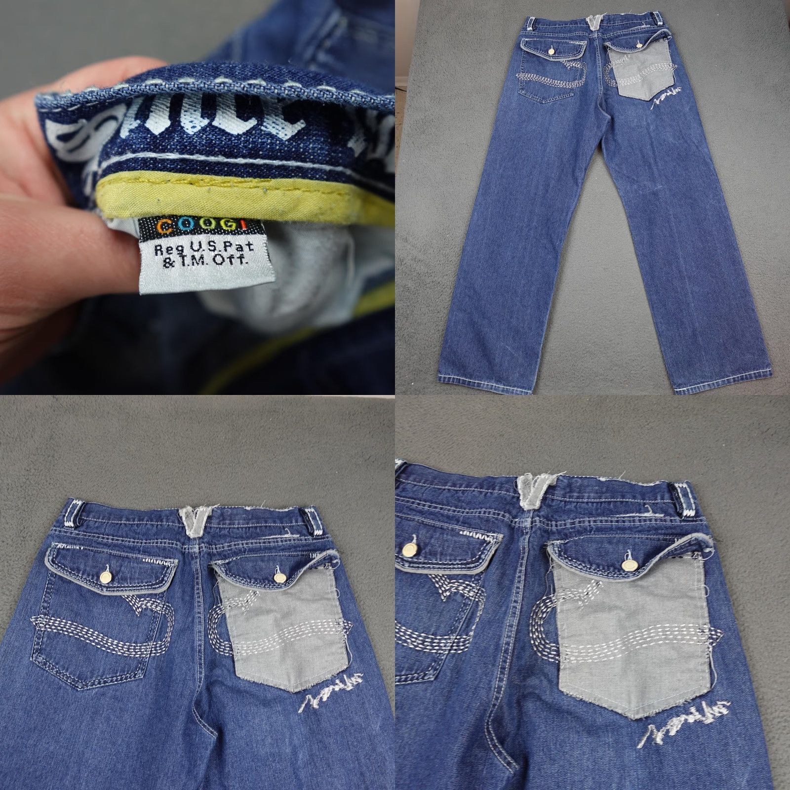 Coogi VINTAGE COOGI Jeans Mens 40x33.5 Blue Denim Limited Edition Distressed Embroidered Shirt Size US 40 / EU 56 - 8 Thumbnail