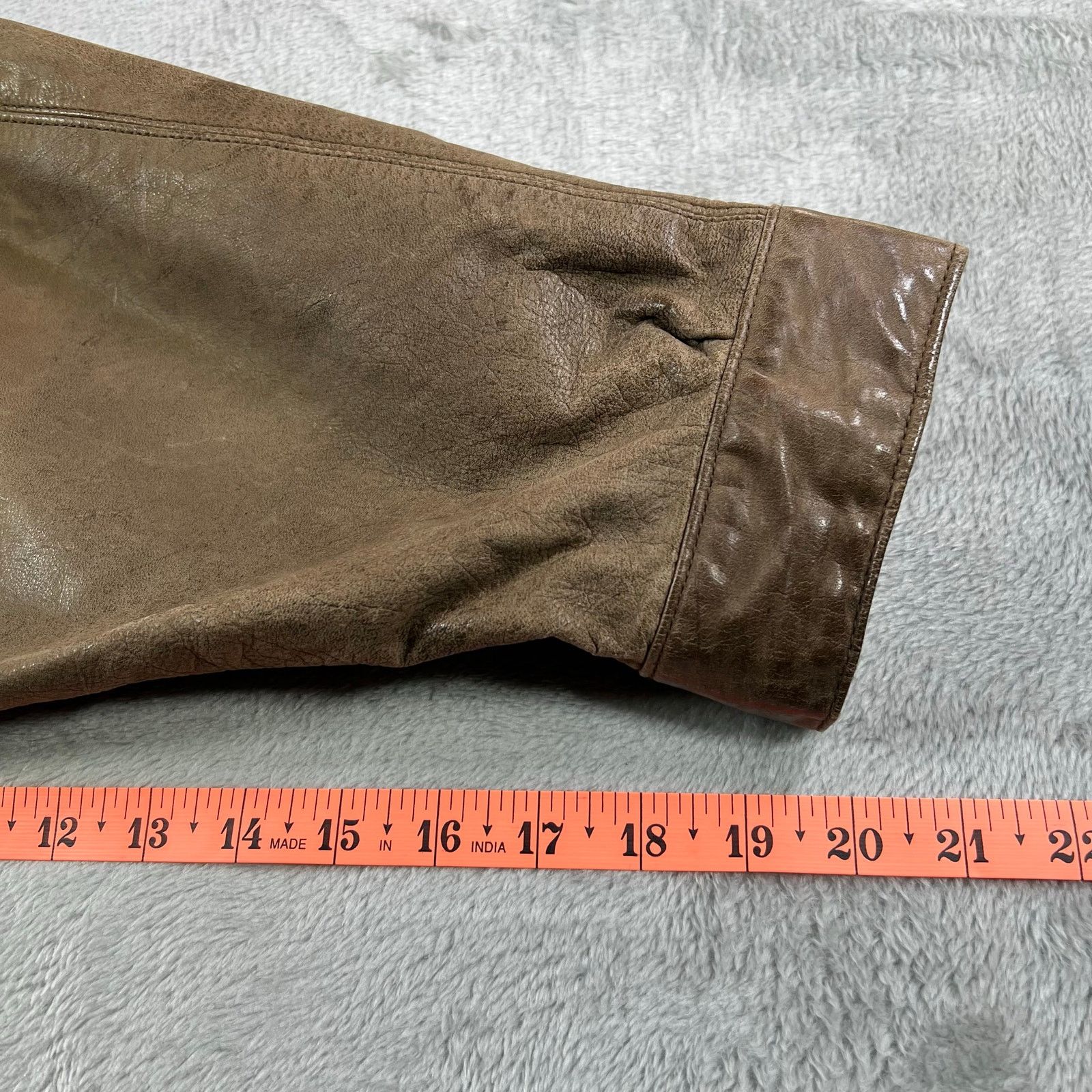 Adventure Bound Rugged Vintage XL Brown Leather Bomber Moto Aviation Jacket Size US XL / EU 56 / 4 - 8 Thumbnail