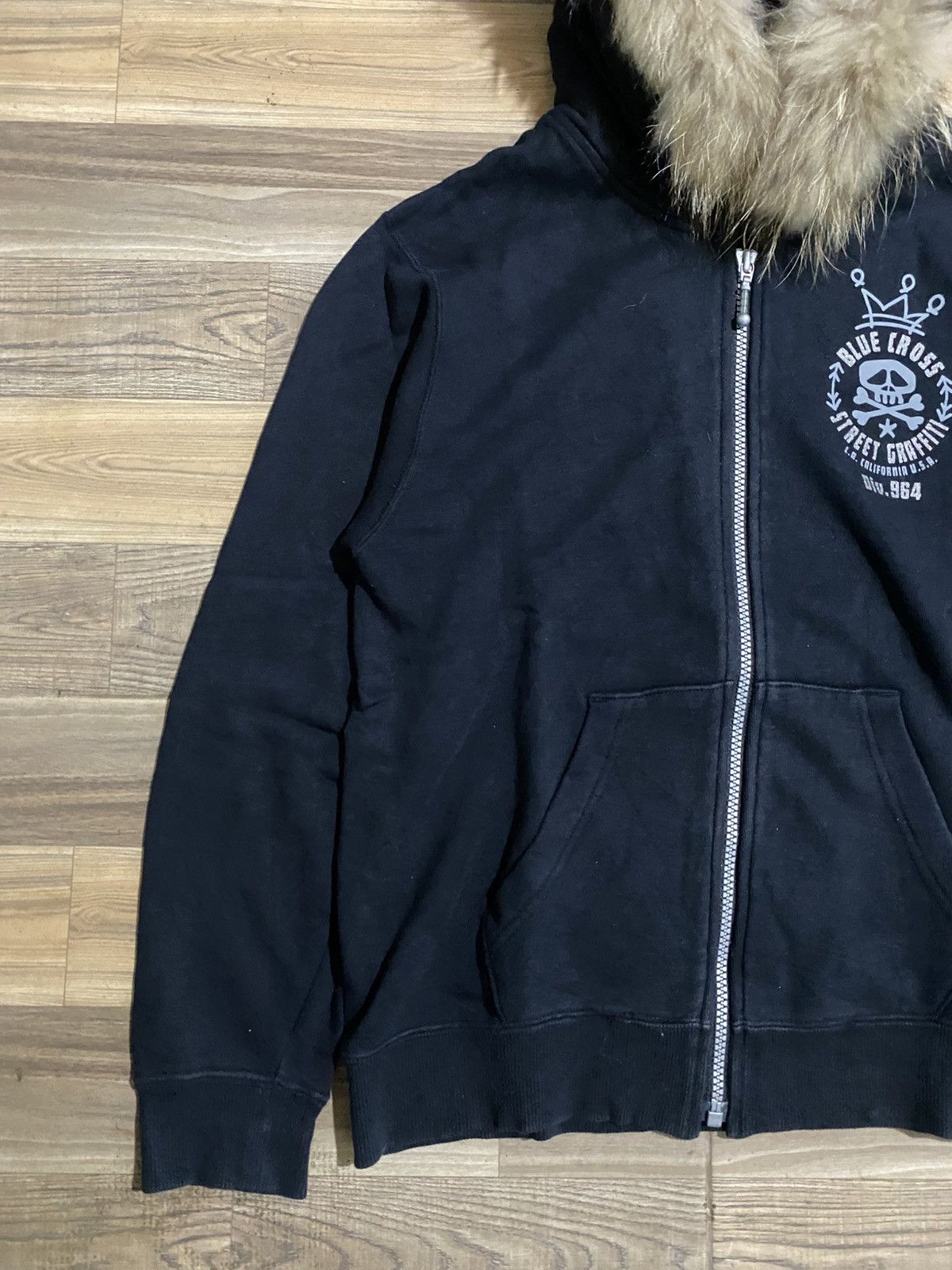Japanese Brand BLUE CROSS SKULL FUR HOODIES Size M / US 6-8 / IT 42-44 - 2 Thumbnail