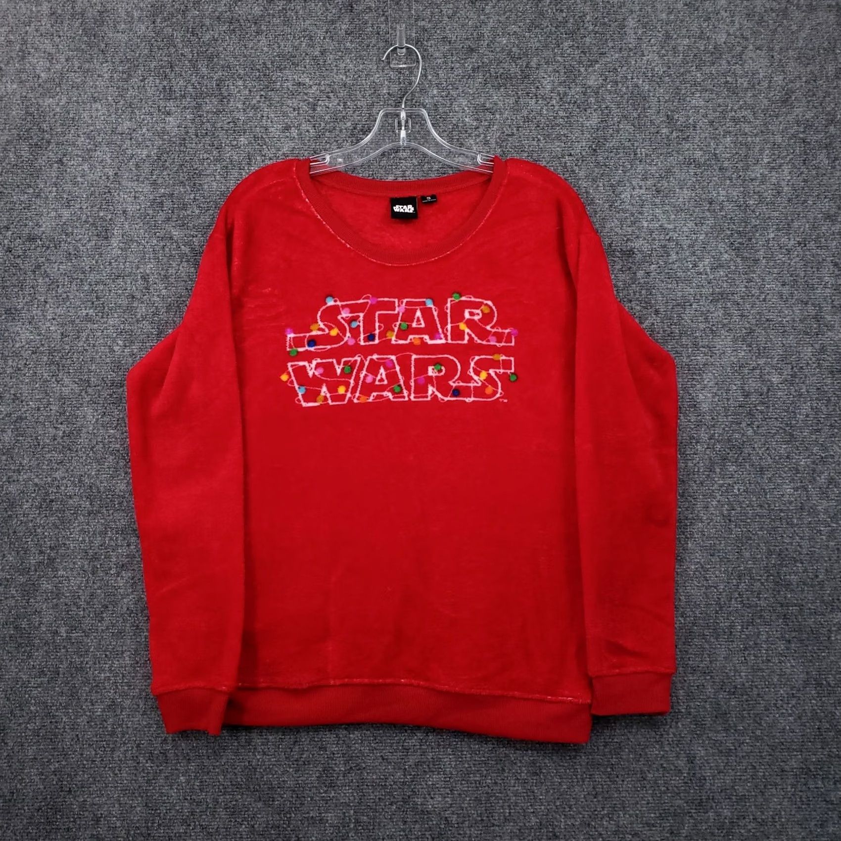 Star Wars Star Wars Sweater Womens S Small Red Pullover Logo Christmas Lights Fuzzy Knit Size S / US 4 / IT 40 - 2 Thumbnail