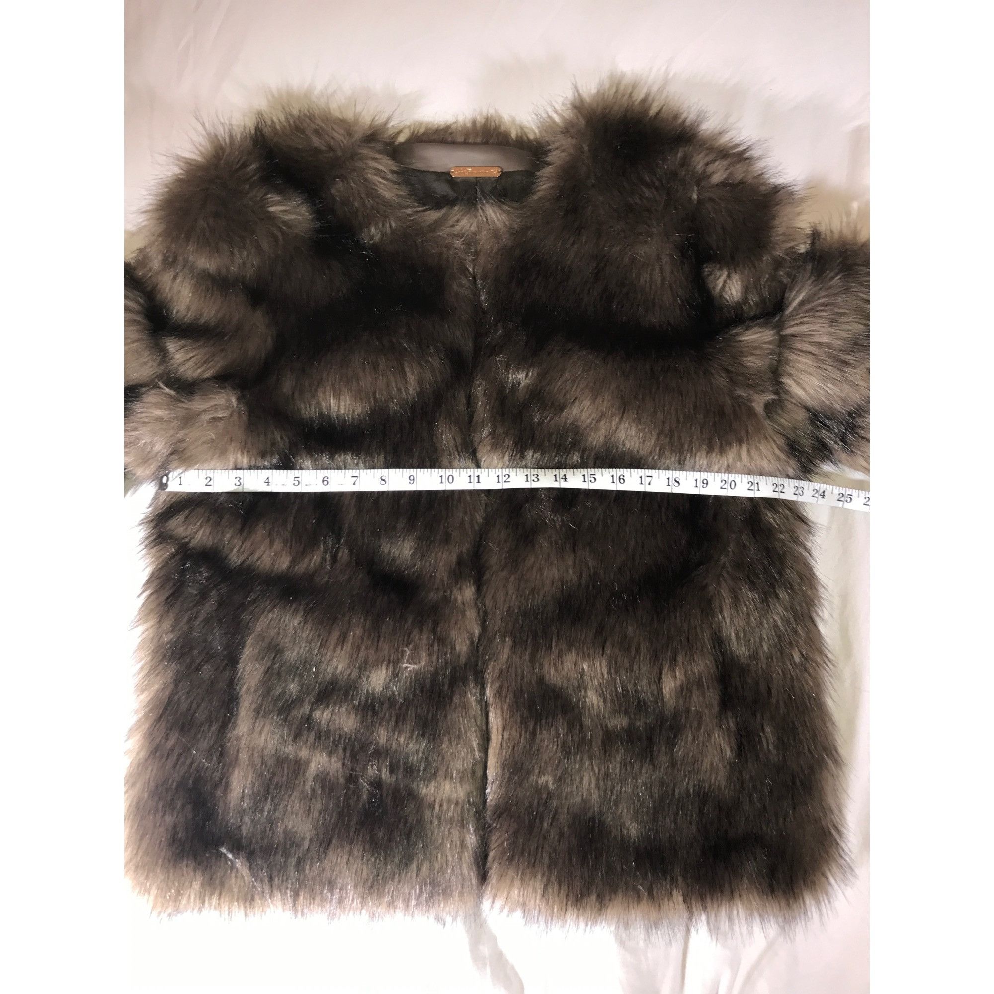 Vintage La Fiorentina Women's Luxurious Brown Faux Fur Winter Jacket Size L / US 10 / IT 46 - 6 Thumbnail