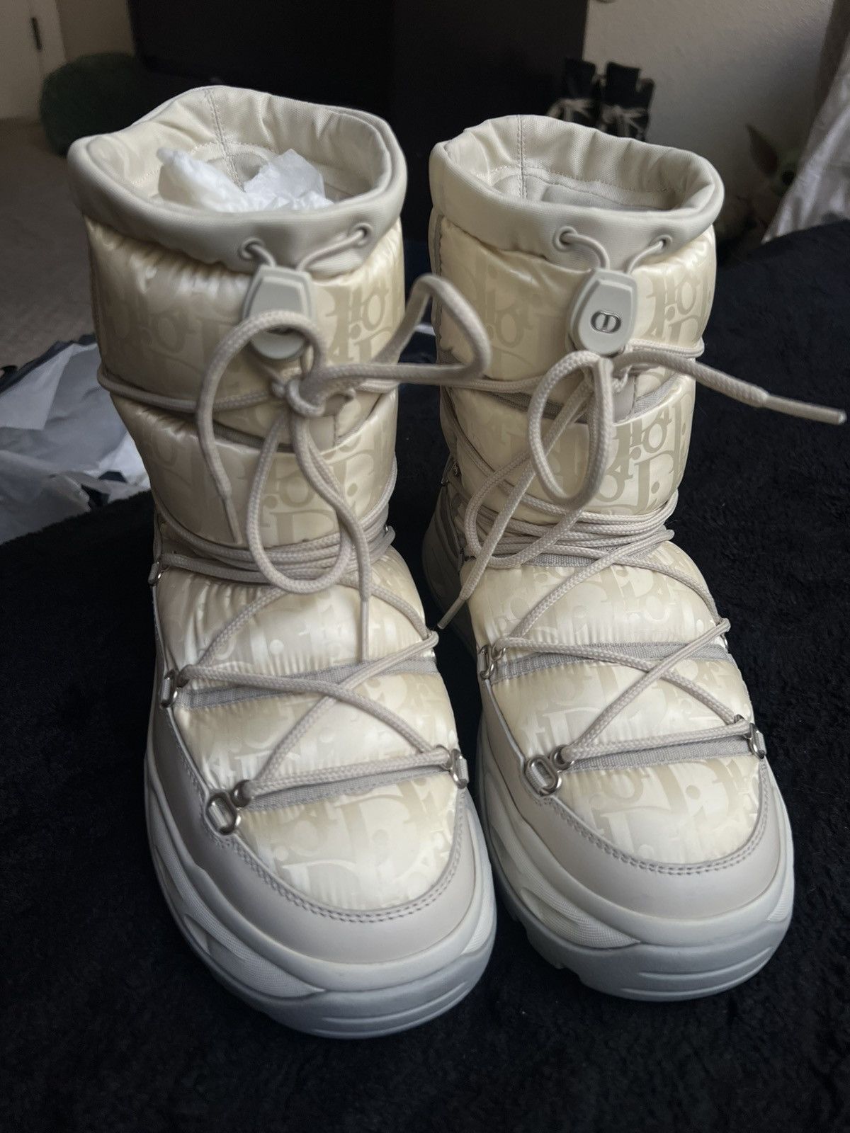 Dior Cream Dior Oblique Snow Ankle Boots Size US 5.5 / EU 38 - 2 Thumbnail